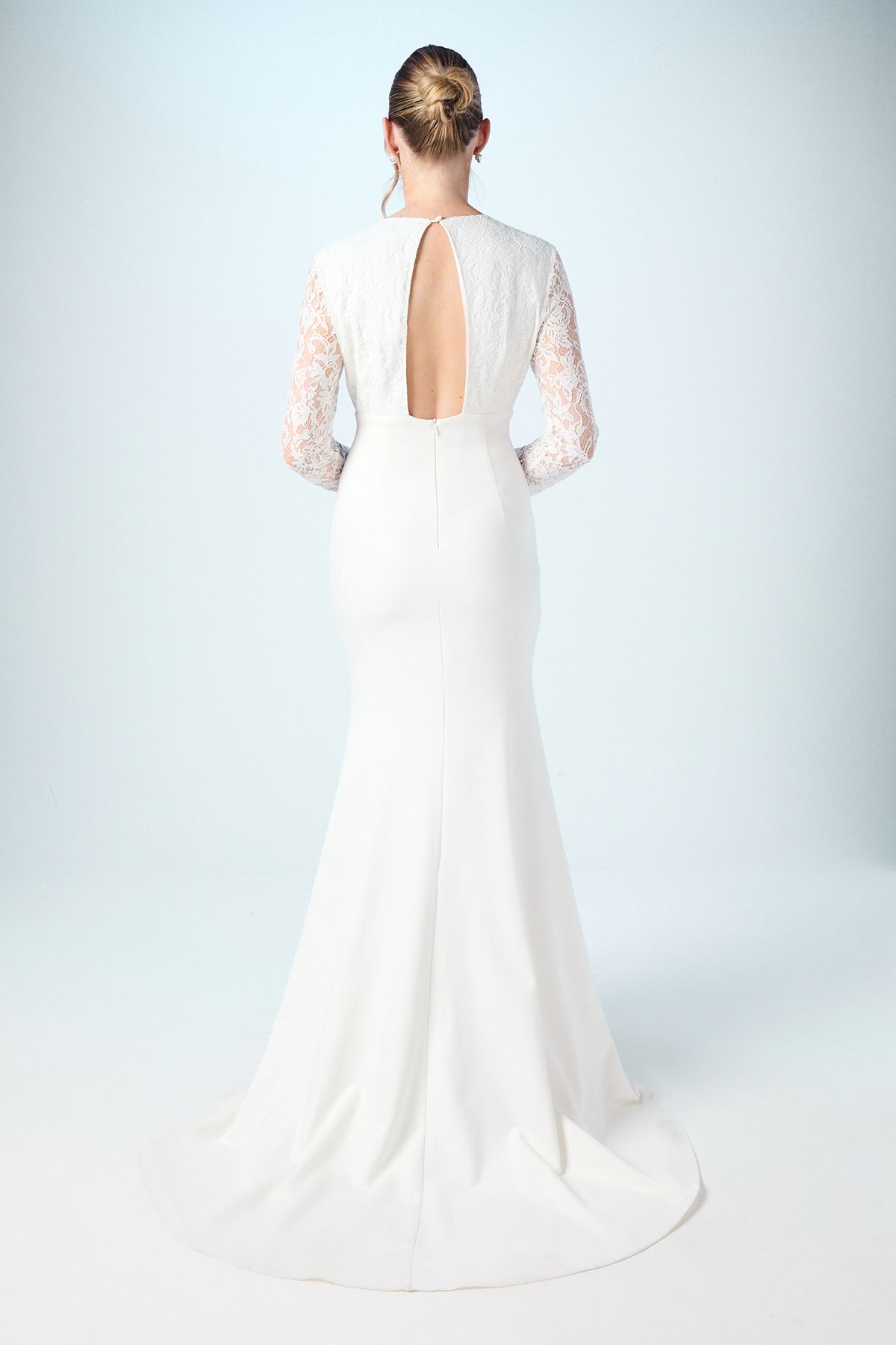 Coast Lace V Neck Wedding Dress With Open Back Ivory image 3