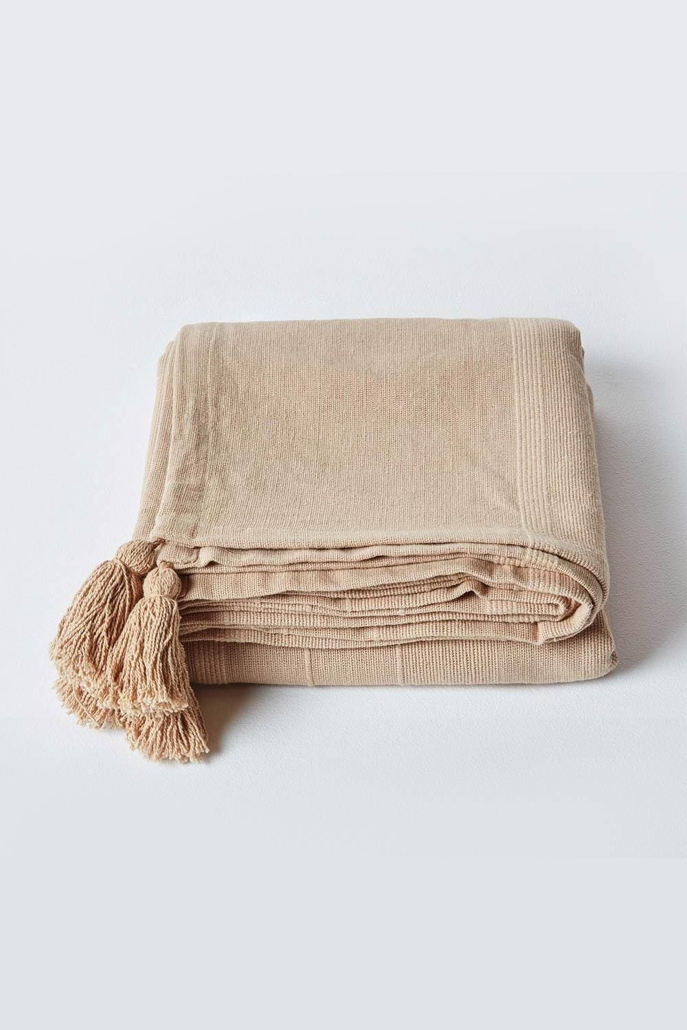 Homescapes Cotton Rajput Ribbed Throw image 2
