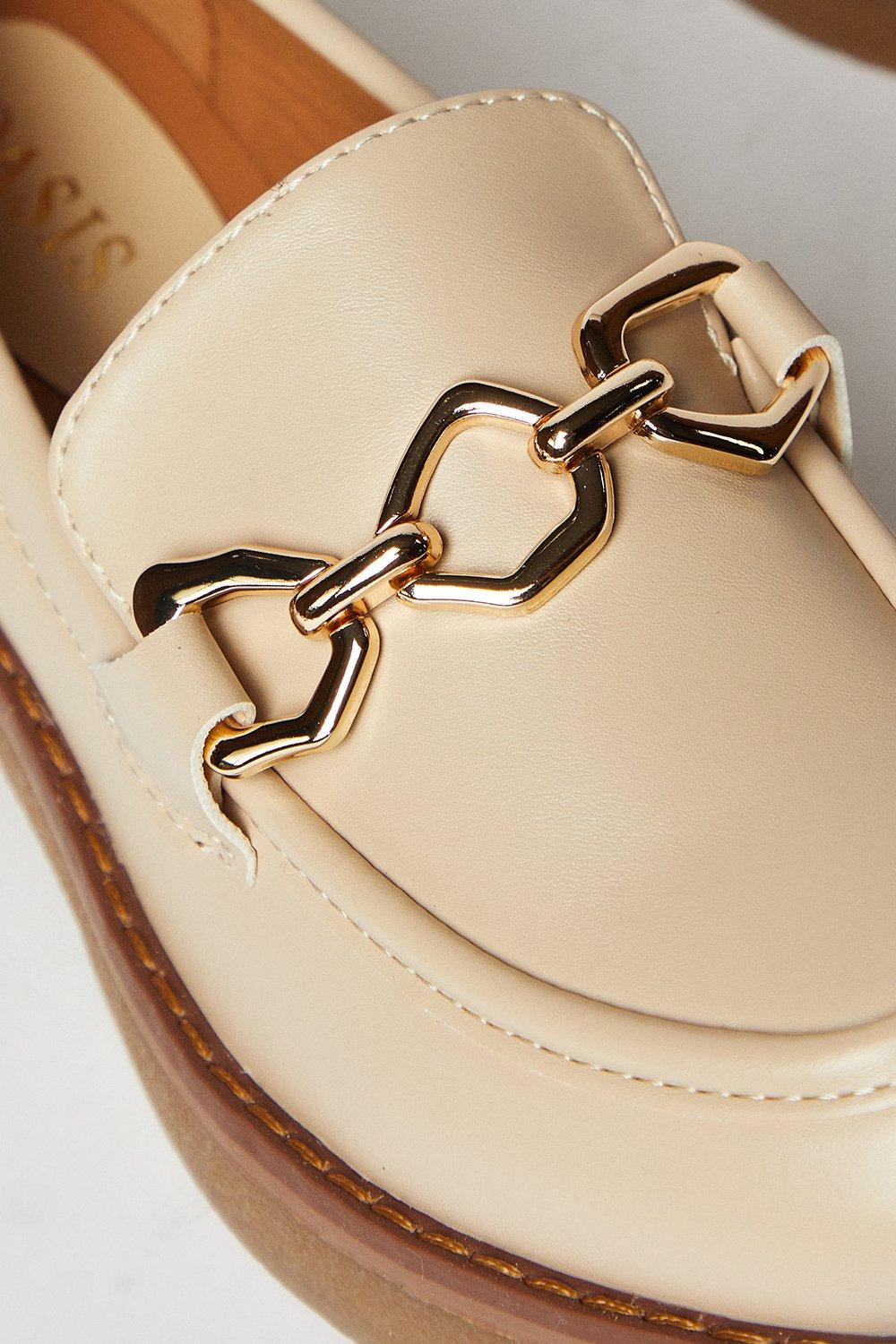 Oasis Bluebell Snaffle Detail Chunky Loafers Beige image 4