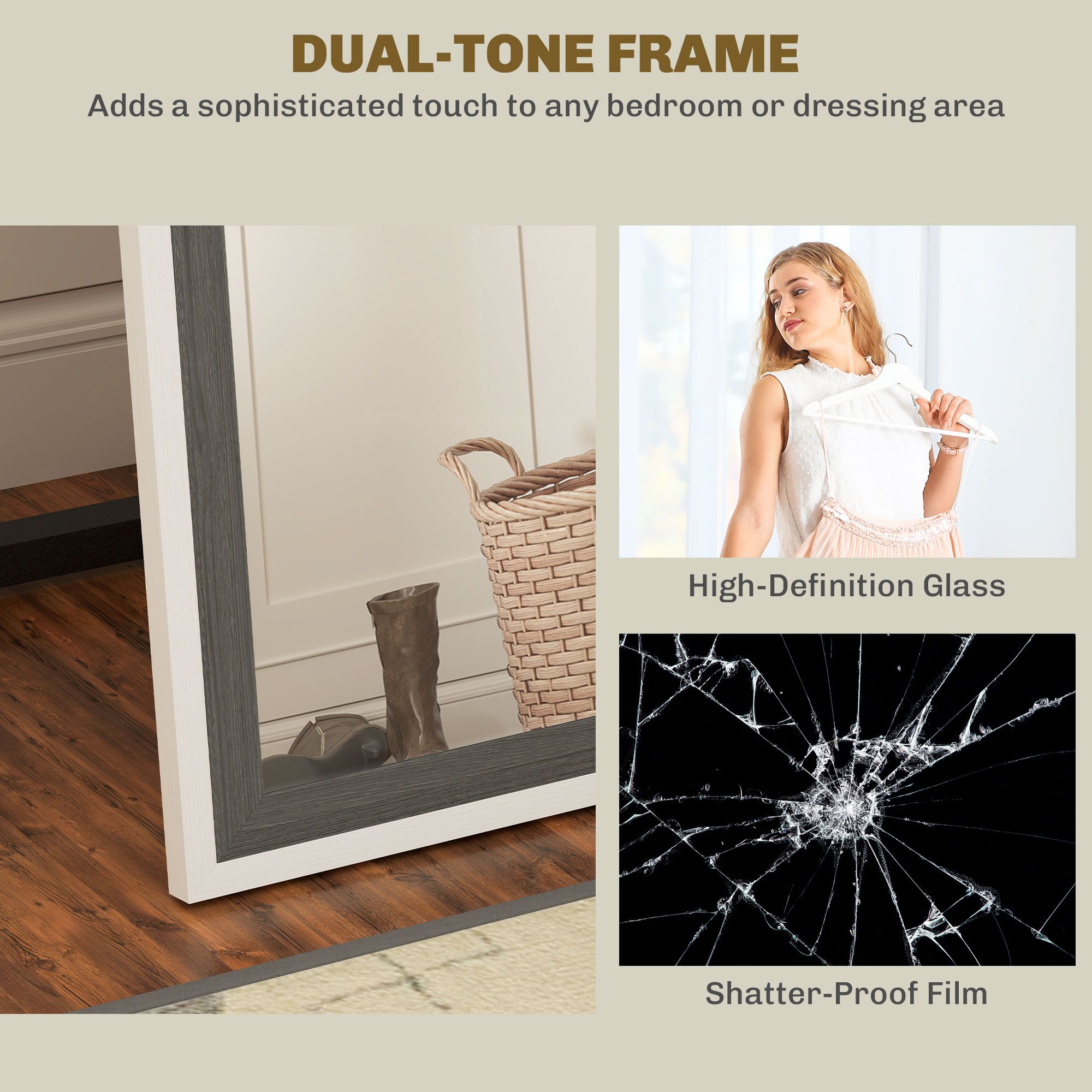 HOMCOM 163 x 53 cm Full Length Mirror with Frame for Living Room image 5