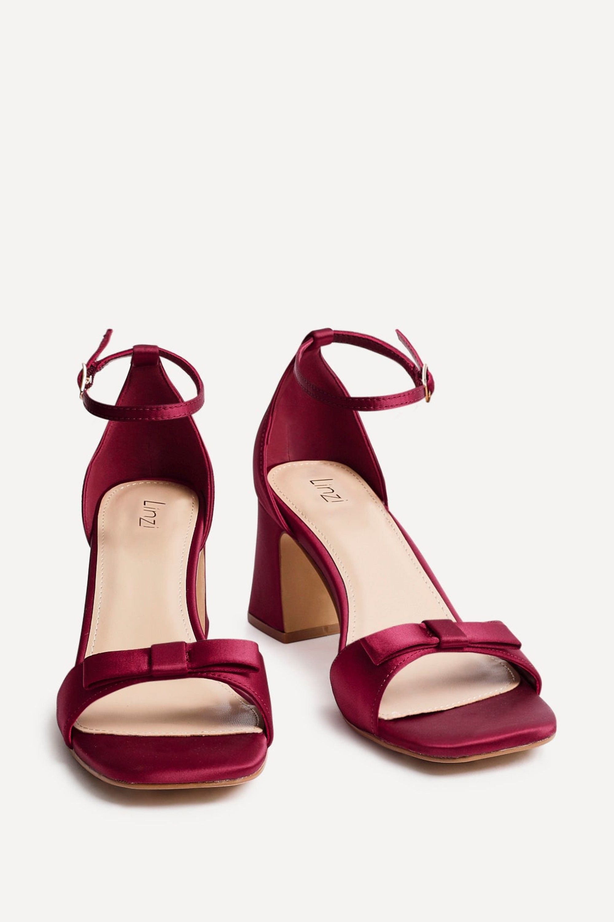 Linzi Orena Red Satin Block Heel image 3