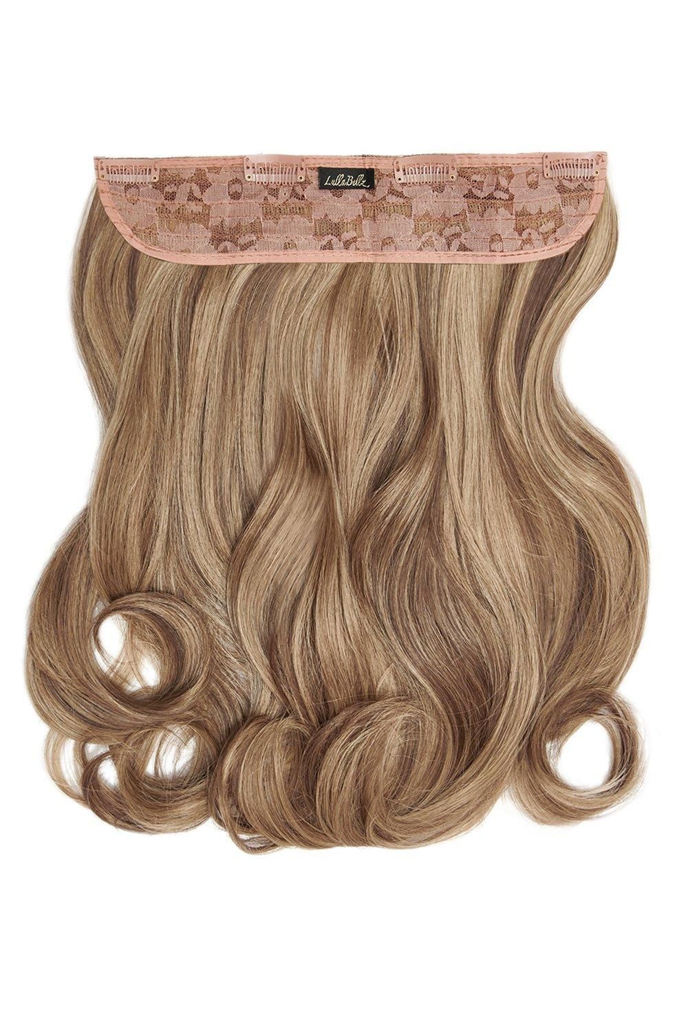 Lullabellz Thick 16 1 Piece Curly Clip In Hair Extensions Mellow Brown image 1