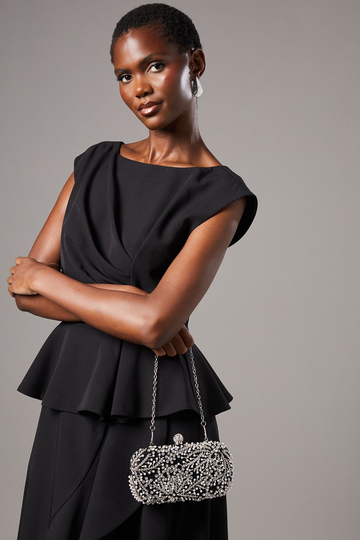 Coast Mykonos Embellished Clutch Bag Black image 2