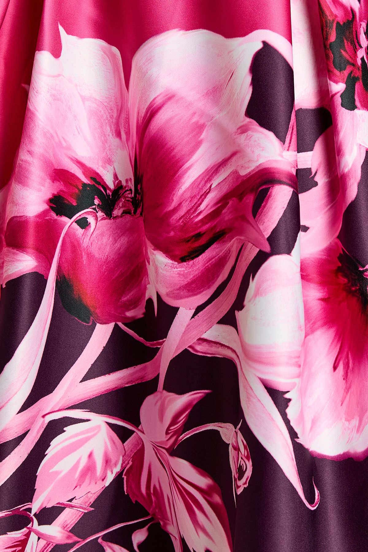 Coast Petite Placement Print Satin Midi Skirt Berry image 5