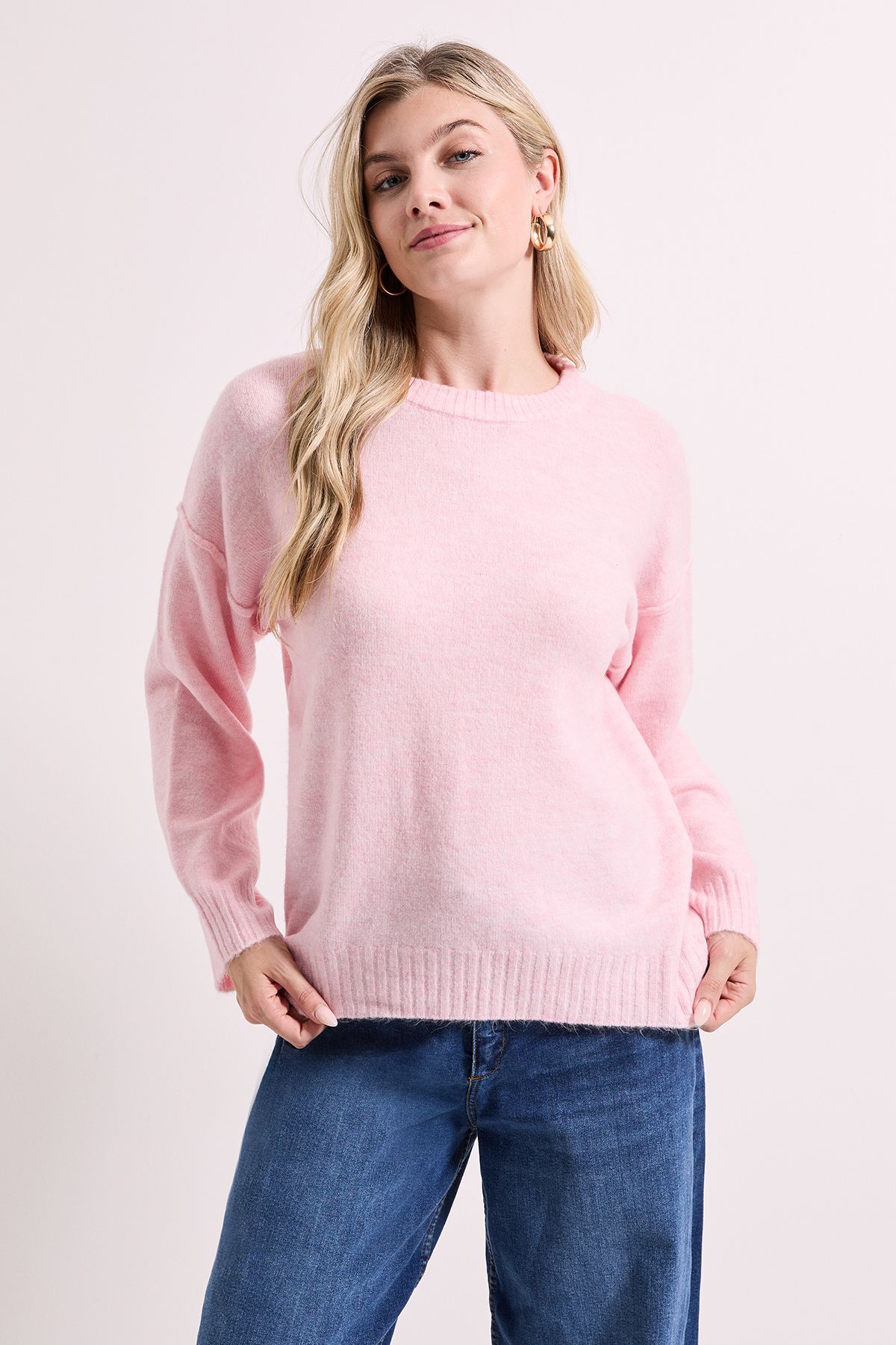 Dorothy Perkins Relaxed Crew Jumper Light Pink image 1