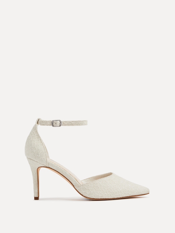 Linzi Maci Ivory Glitter Effect Stiletto Court Heel