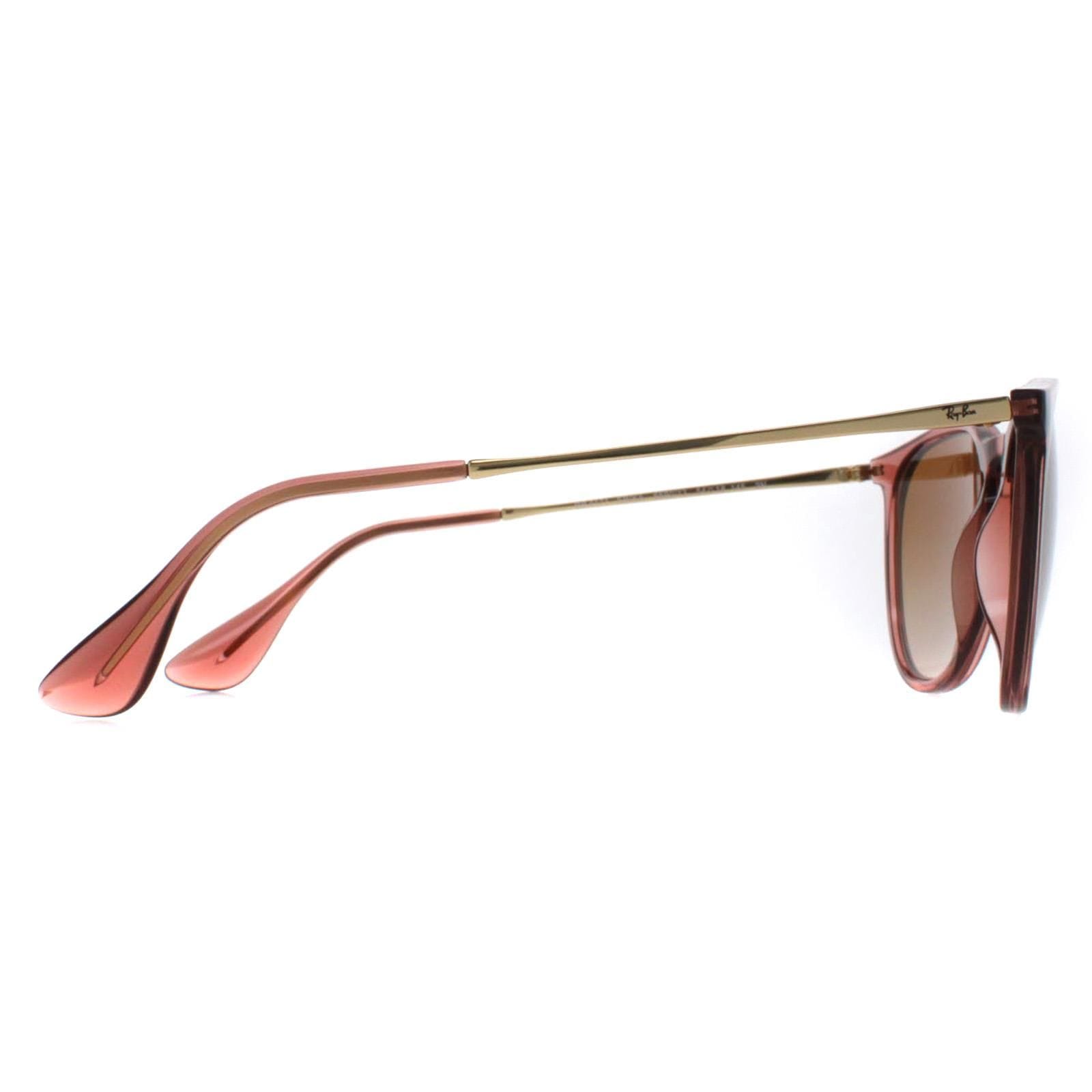Ray-Ban Round Transparent Light Brown Brown Gradient RB4171 Erika image 4