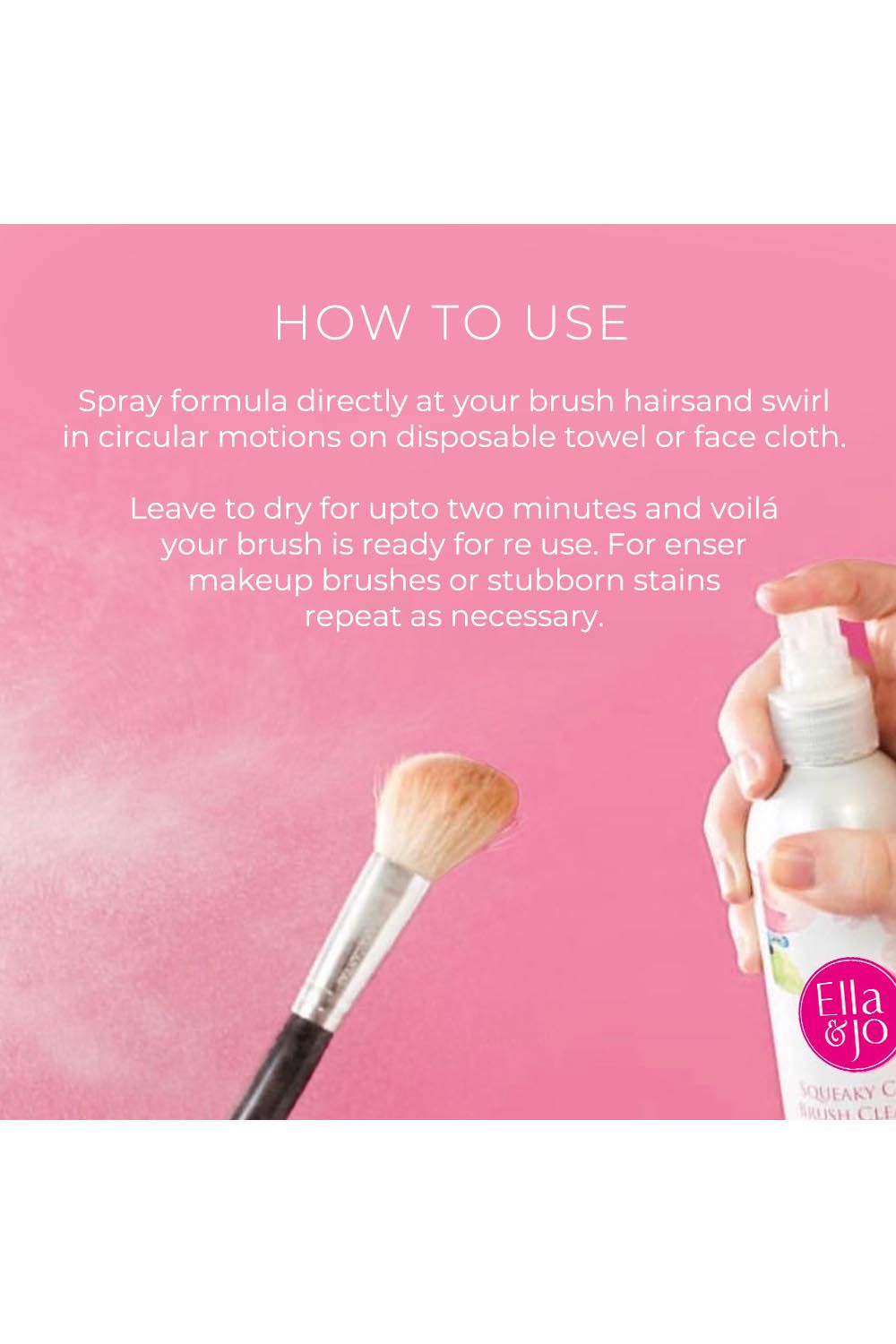 Ella & Jo Cosmetics Squeaky Clean Brush Cleanser 200ml Multi image 5