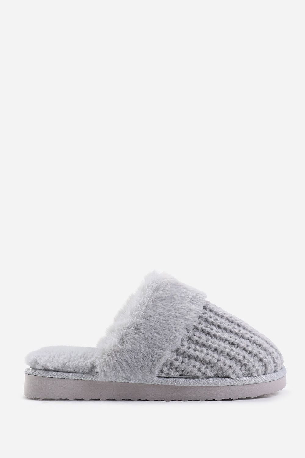 Where's That From 'Zadie' Knitted Mule Slippers With Soft Faux Fur Trim image 2