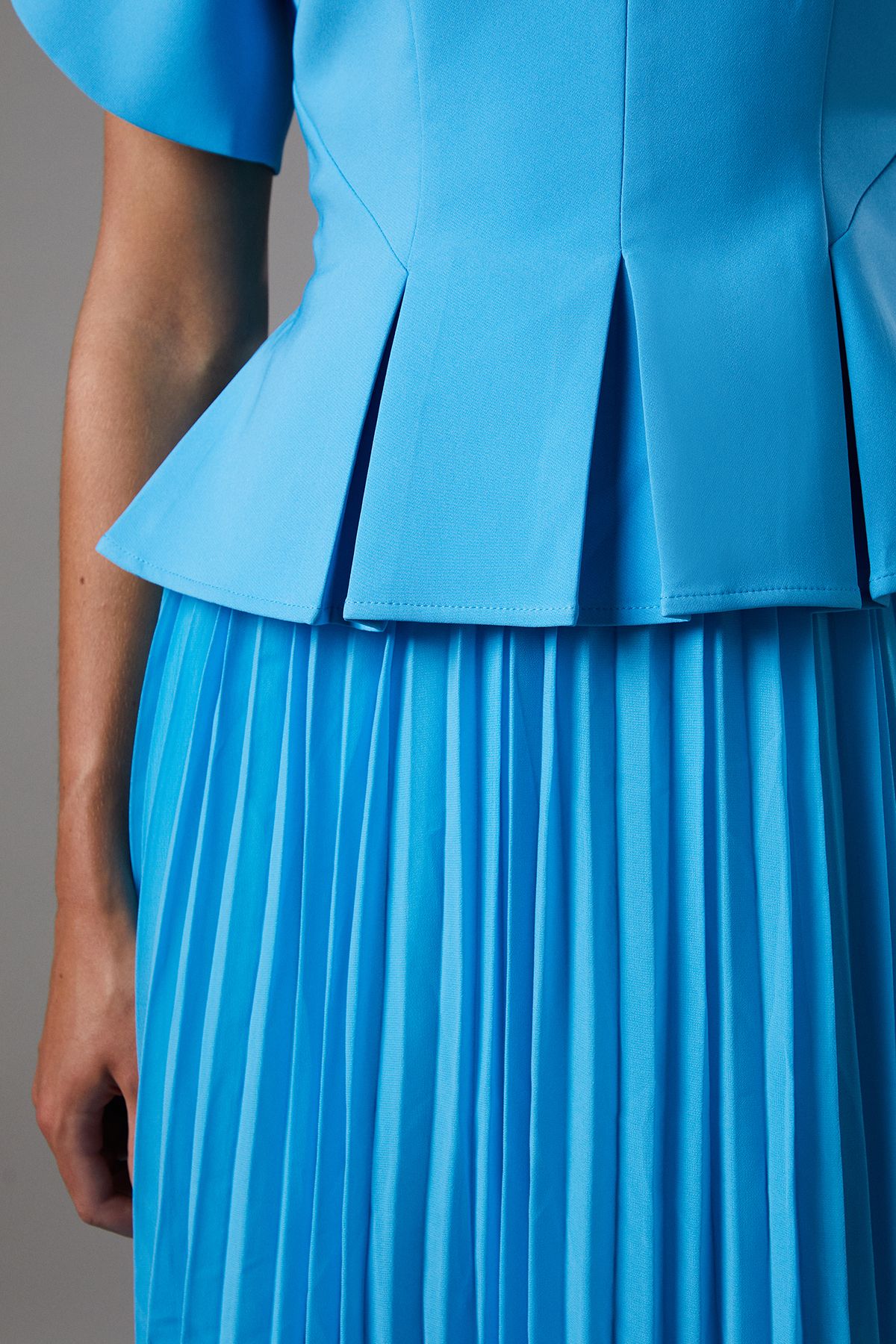 Coast Tulip Sleeve 2 In 1 Pleat Dress Blue image 5