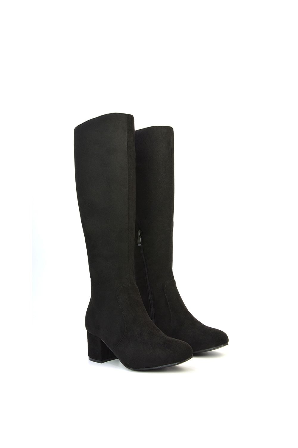 XY London 'Honey' Knee High Boots with Mid Block Heel and Inside Zip image 6