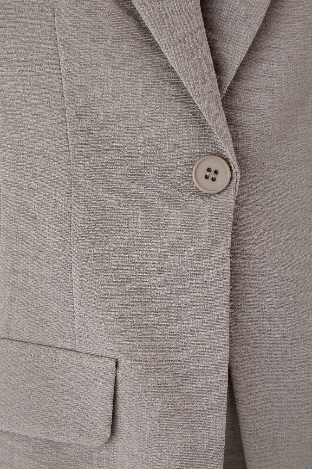 MissPap Linen Look Tailored Blazer Playsuit Taupe image 5