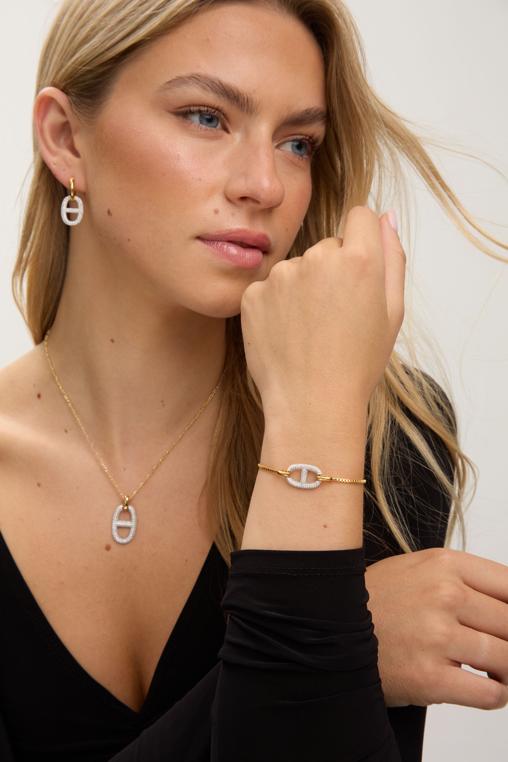 Jon Richard 18K Gold Plated and Crystal Toggle Bracelet image 2