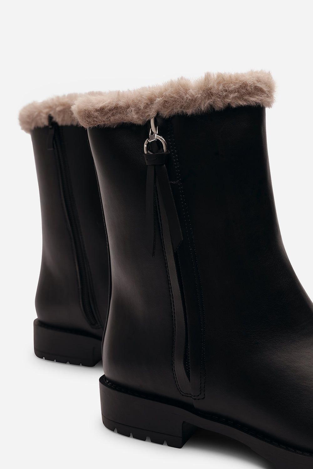 Where's That From 'Virena' Wide Fit Mid Calf Low Heel Boots with Faux Fur Trim Side Zip image 5