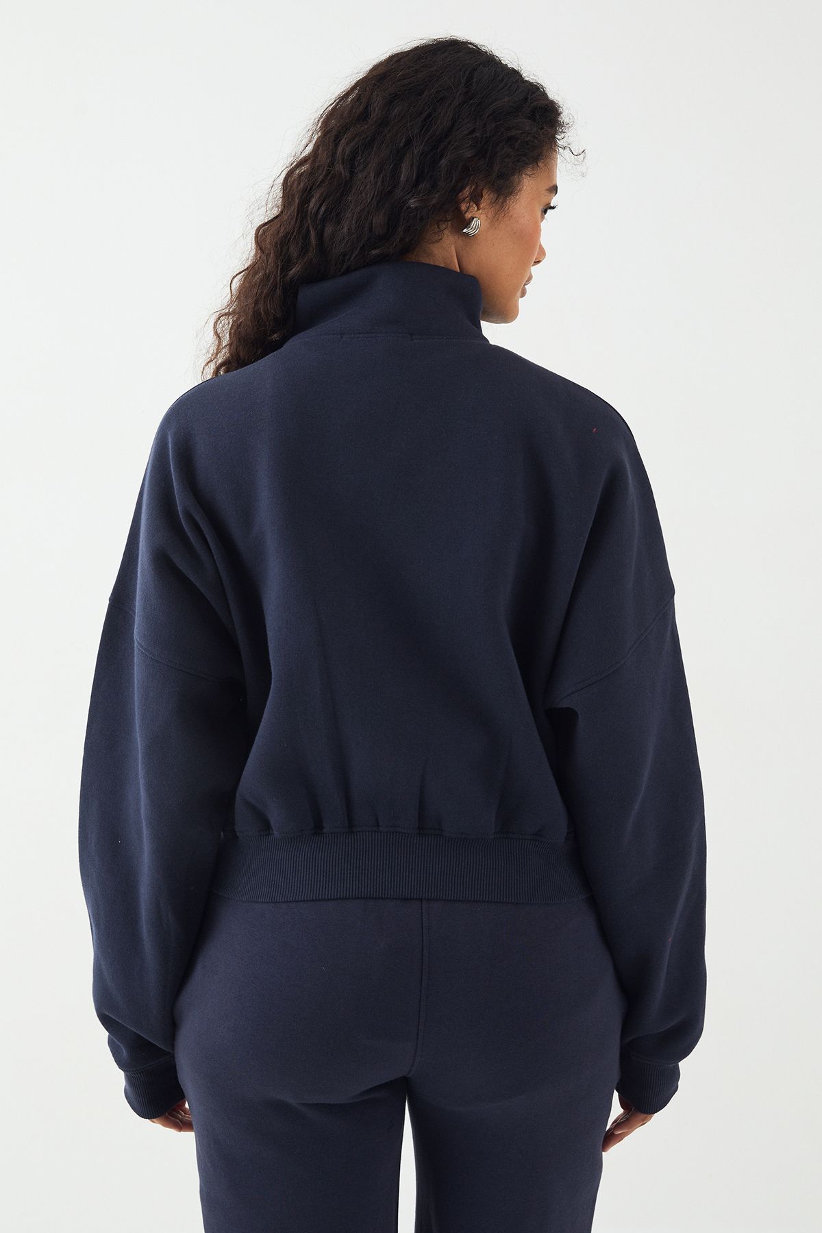 DSGN Studio DSGN Studio Embroidery Zip Through Funnel Neck Bomber Navy image 2
