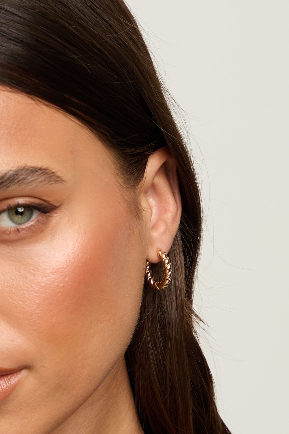 Jon Richard Gold Plated Twist Hoop Earrings image 3