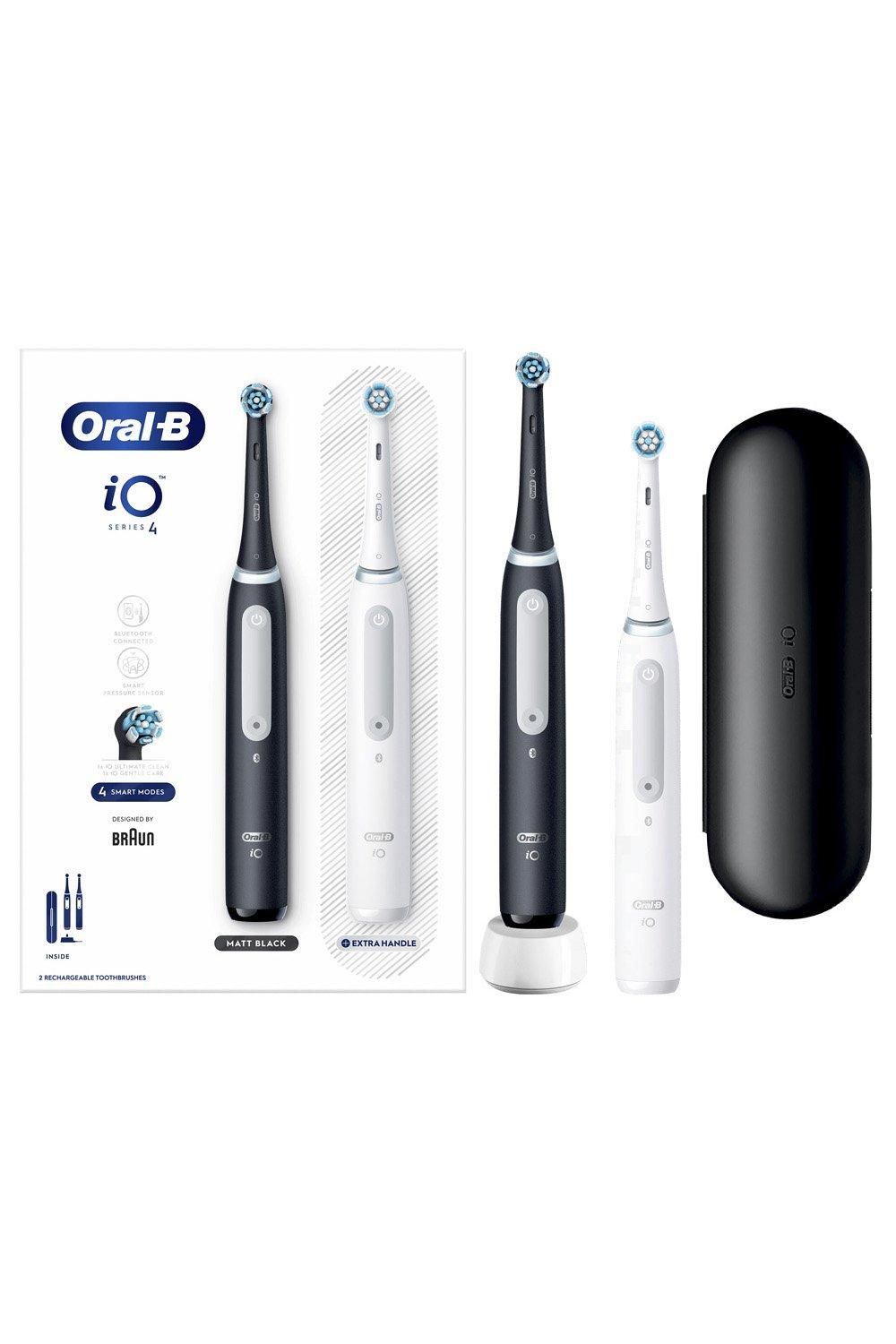 Oral B iO4 Black & White Electric Toothbrush Duo Pack Multi image 2