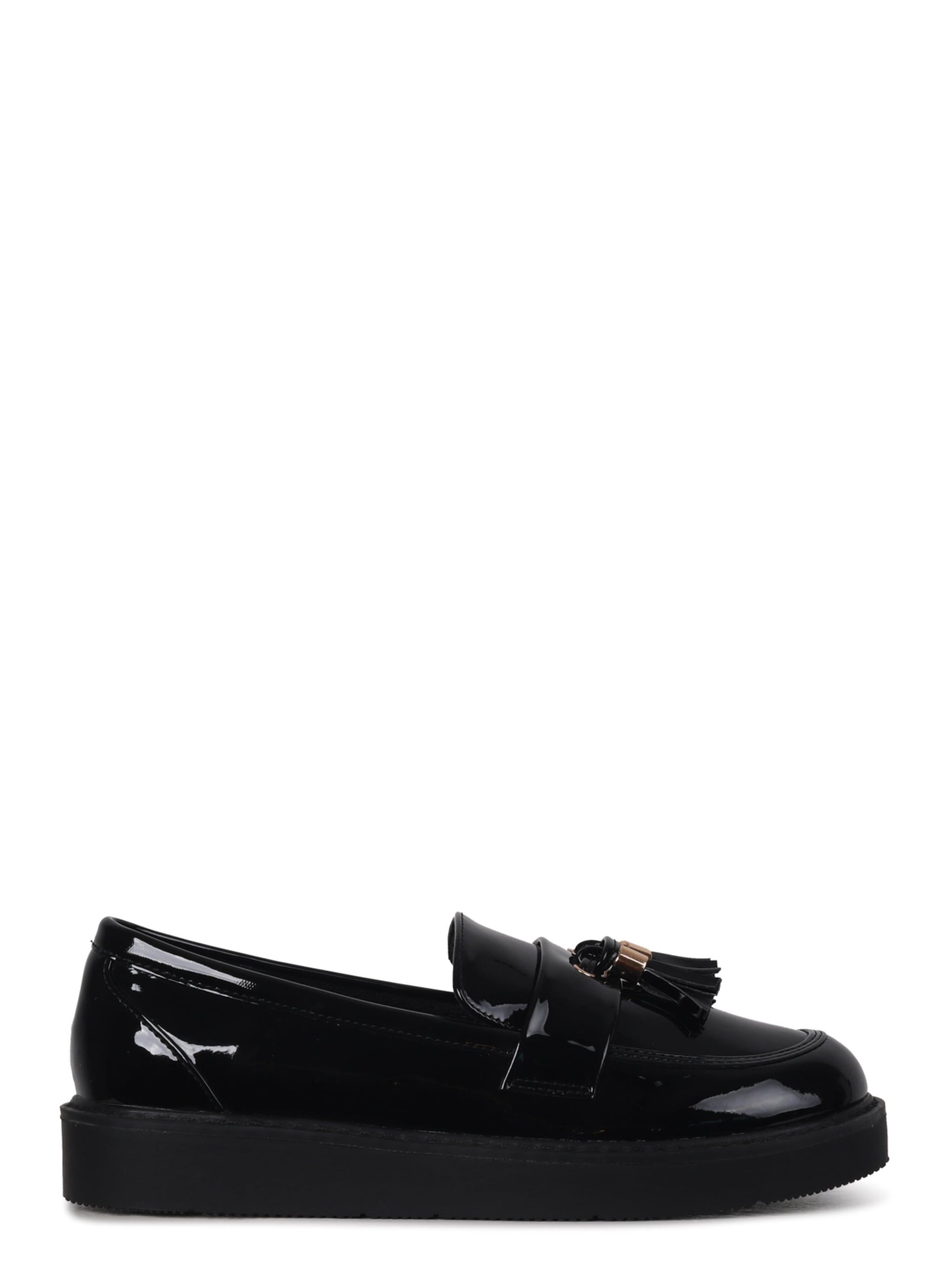 Linzi Naomi Wide Fit Black Patent Loafer image 1