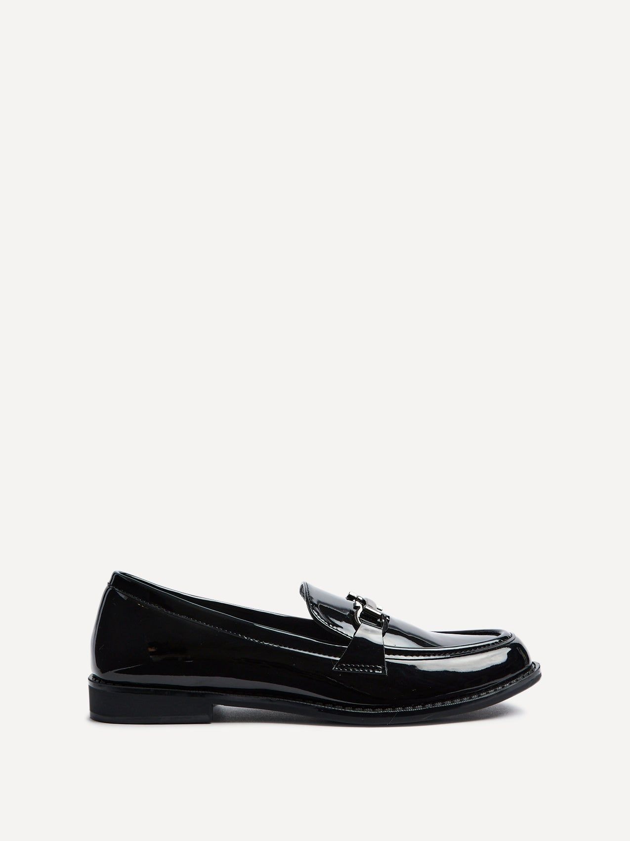 Linzi Belle Black Patent Slip On Loafer