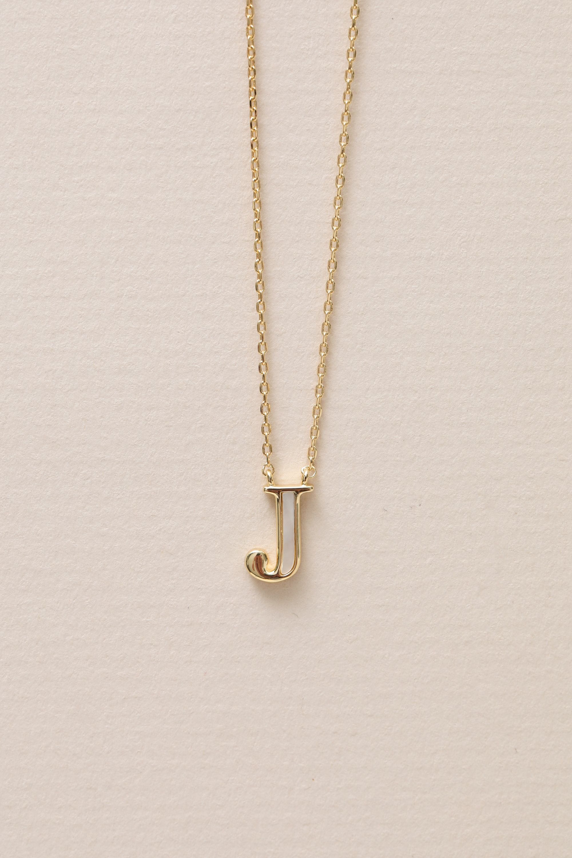 Inicio 14K Real Gold Plated and Mother of Pearl Initial Pendant - J image 3