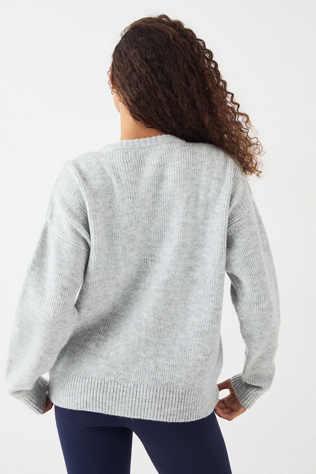 DSGN Studio DSGN Studio Knitted Zip Through Oversized Bomber Ash Grey image 2