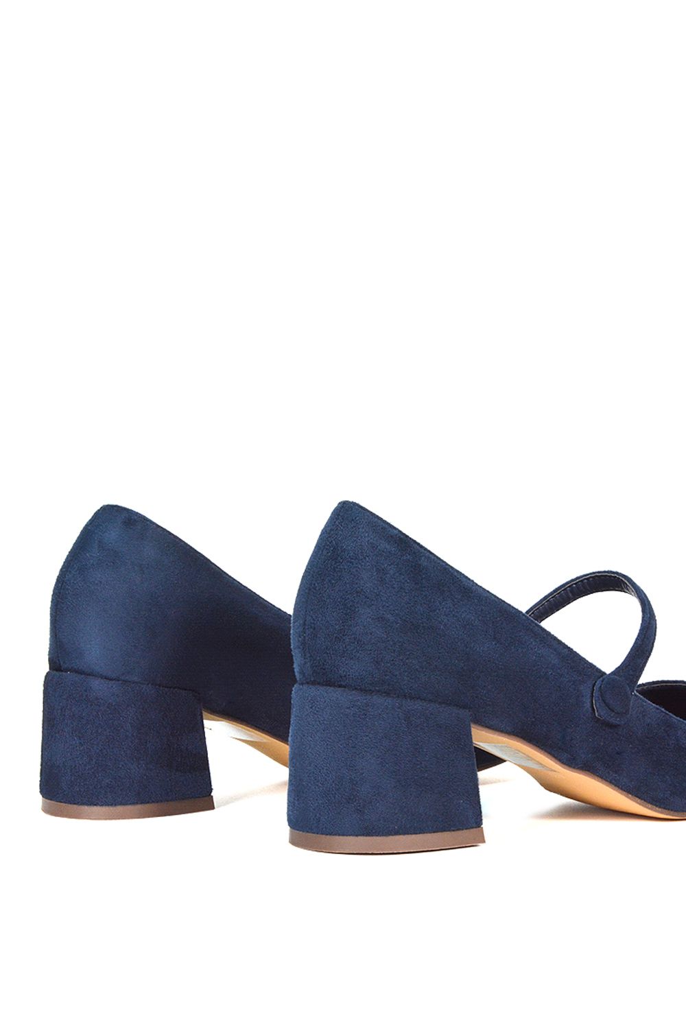 XY London 'Leneka' Low Block Heel Slip On Court Shoes With Front Strap image 4