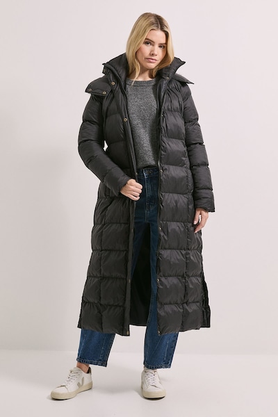 Dorothy Perkins Fur Trim Padded Puffer Coat Black