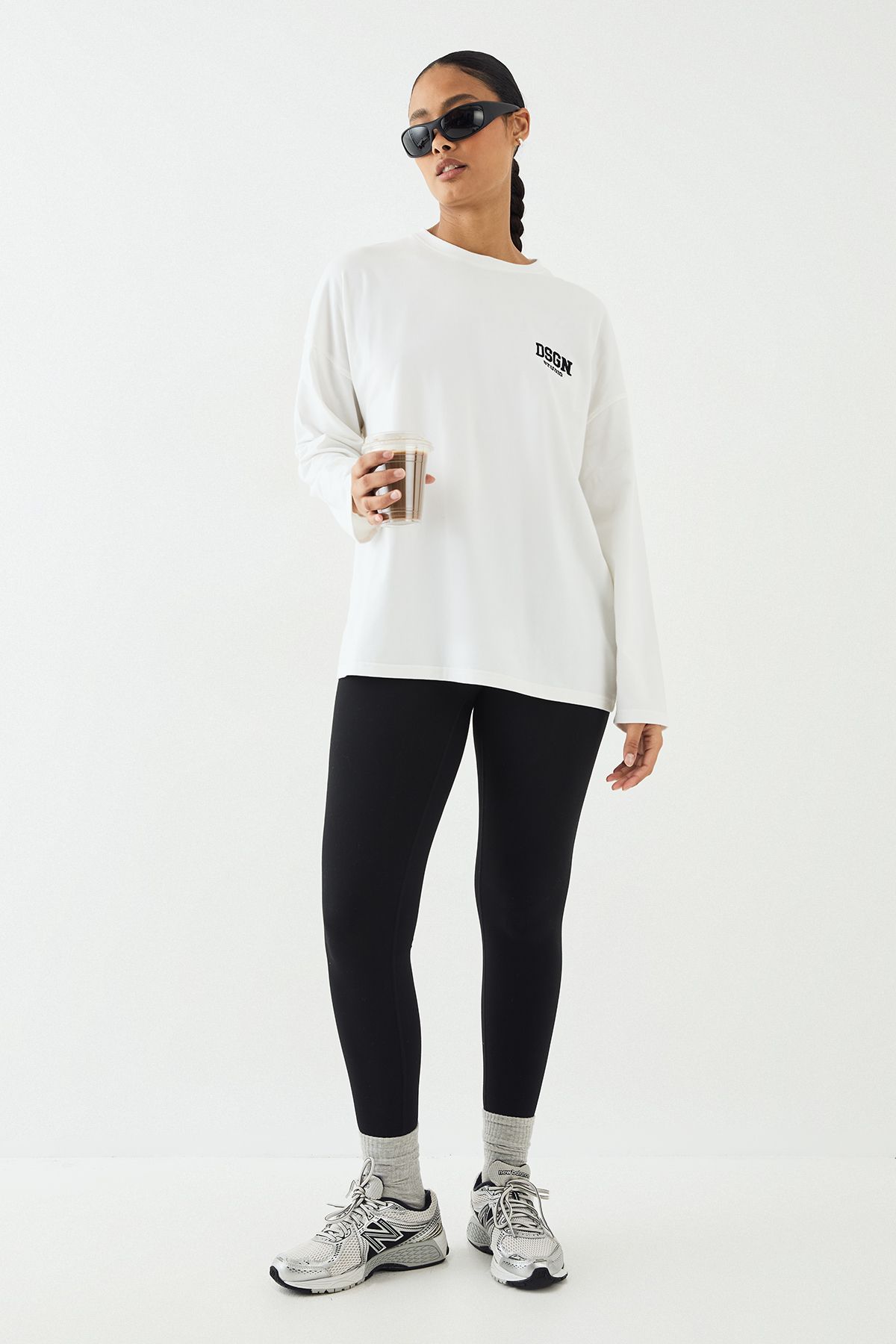 DSGN Studio DSGN Studio Collegiate Long Sleeve T-Shirt White image 3
