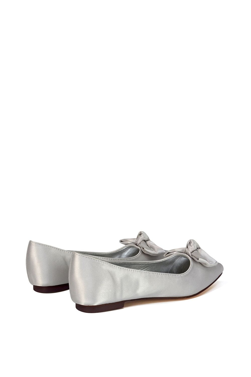 XY London 'Cally' Bow Detail Pointed Toe Ballerina Bridal Pump Shoes image 4