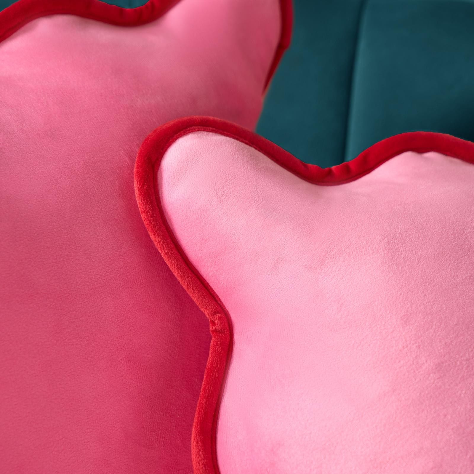 OHS 2 Pack Matte Velvet Scallop Edge Cushion Covers Home Decor Set image 3