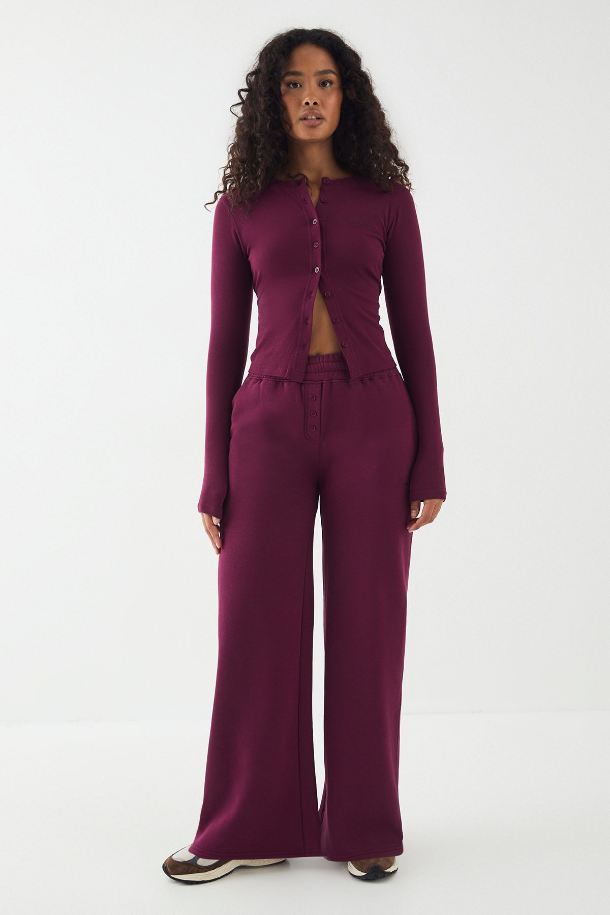 DSGN Studio DSGN Studio Embroidery Henley Jogger Plum image 5