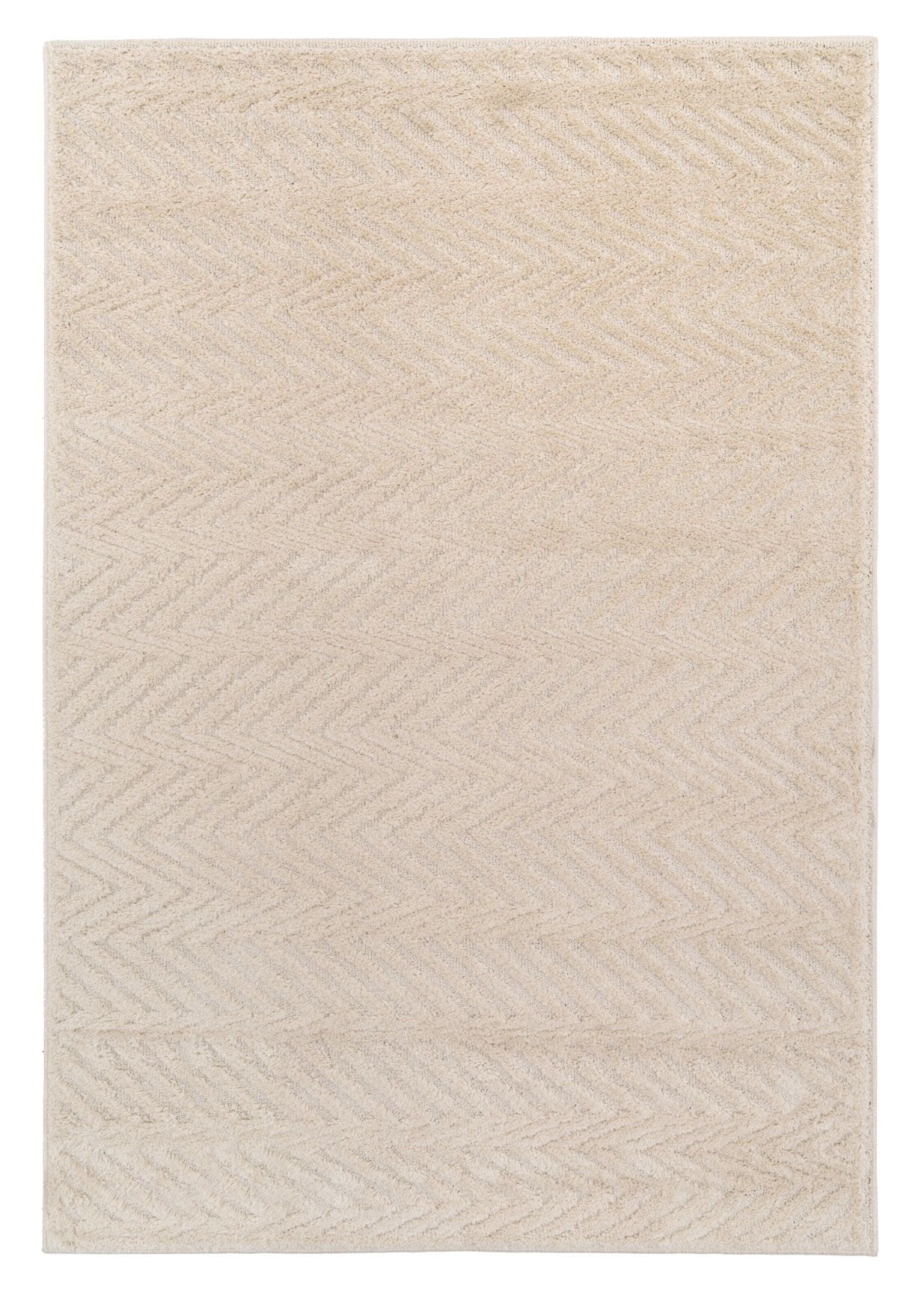 Kukoon Oatmeal Beige Chevron Soft Pile Area Rug image 1