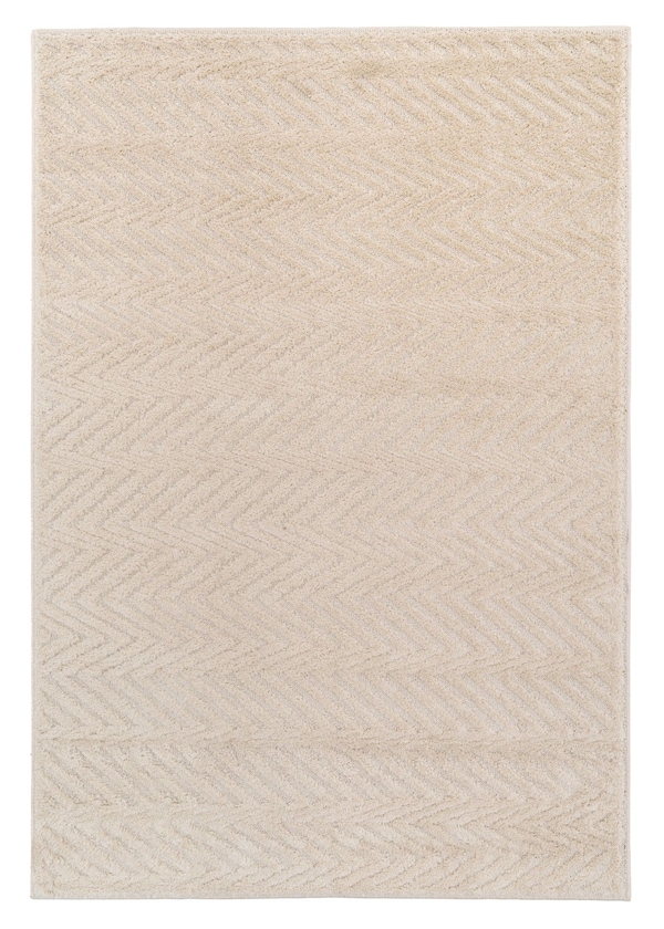 Kukoon Oatmeal Beige Chevron Soft Pile Area Rug