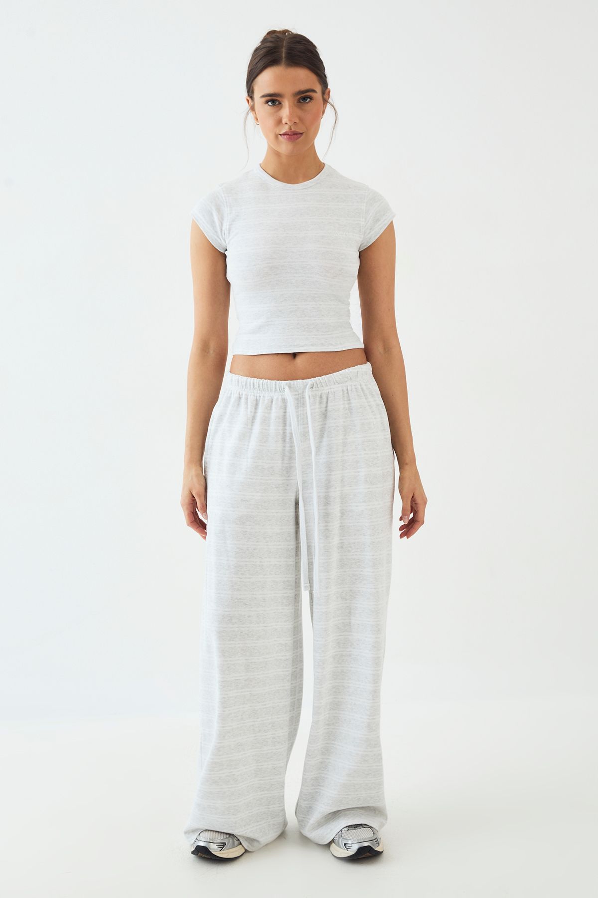DSGN Studio DSGN Studio Stripe Wide Leg Trouser Ash Grey image 5