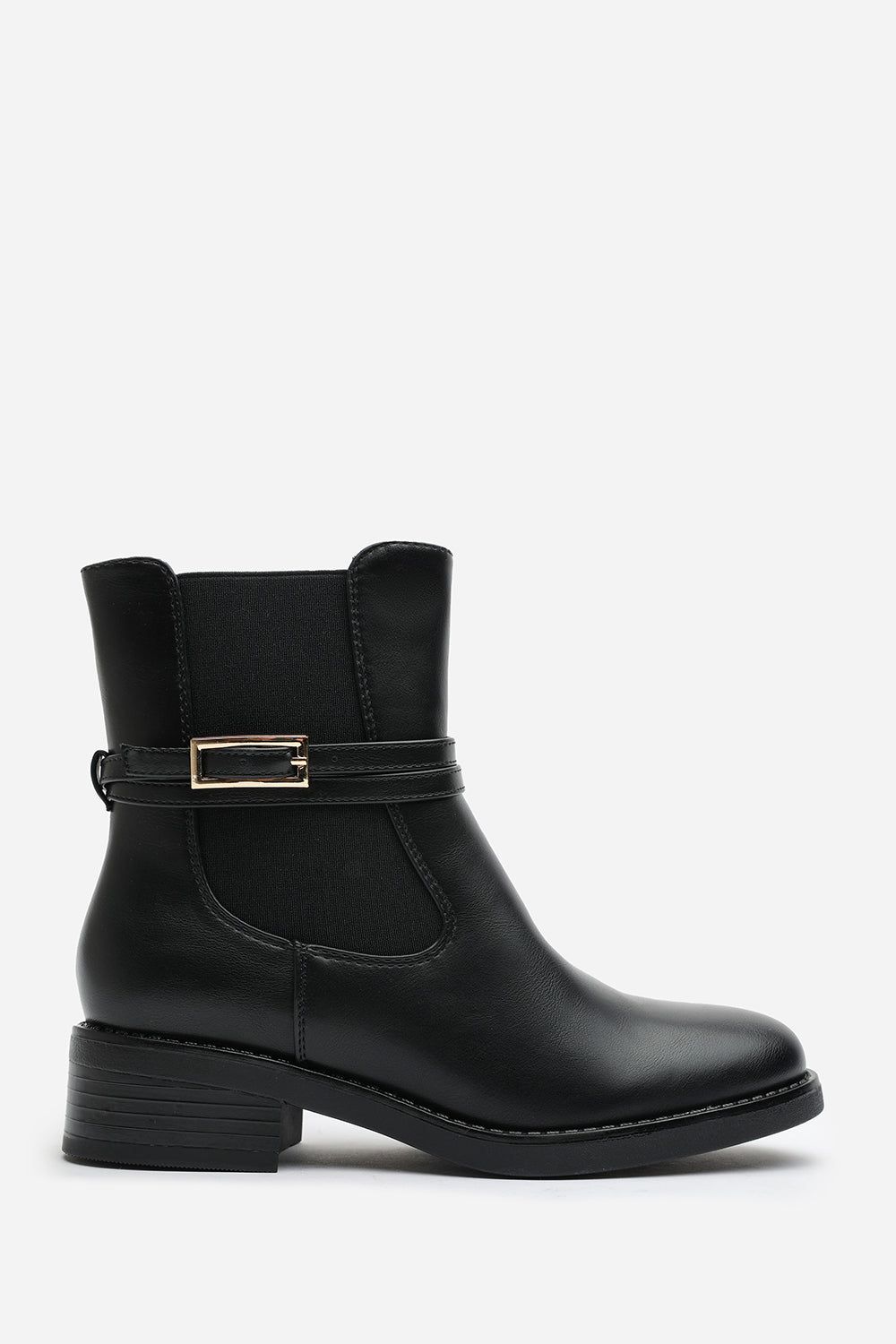Where's That From 'Riya' Ankle Boot with Gold Buckle Detail image 2