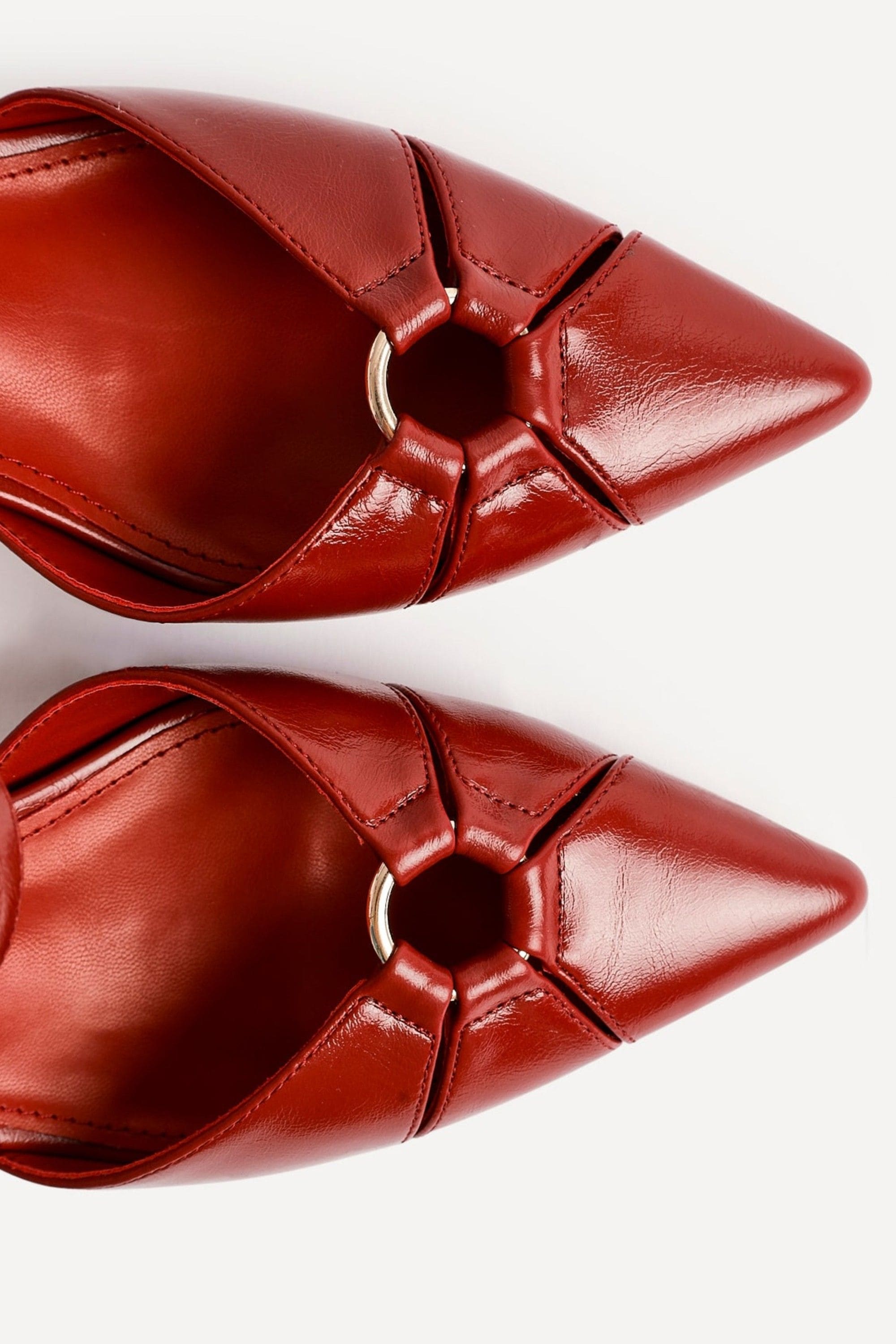 Linzi Pivot Red Faux Leather Stiletto Court Heel image 5