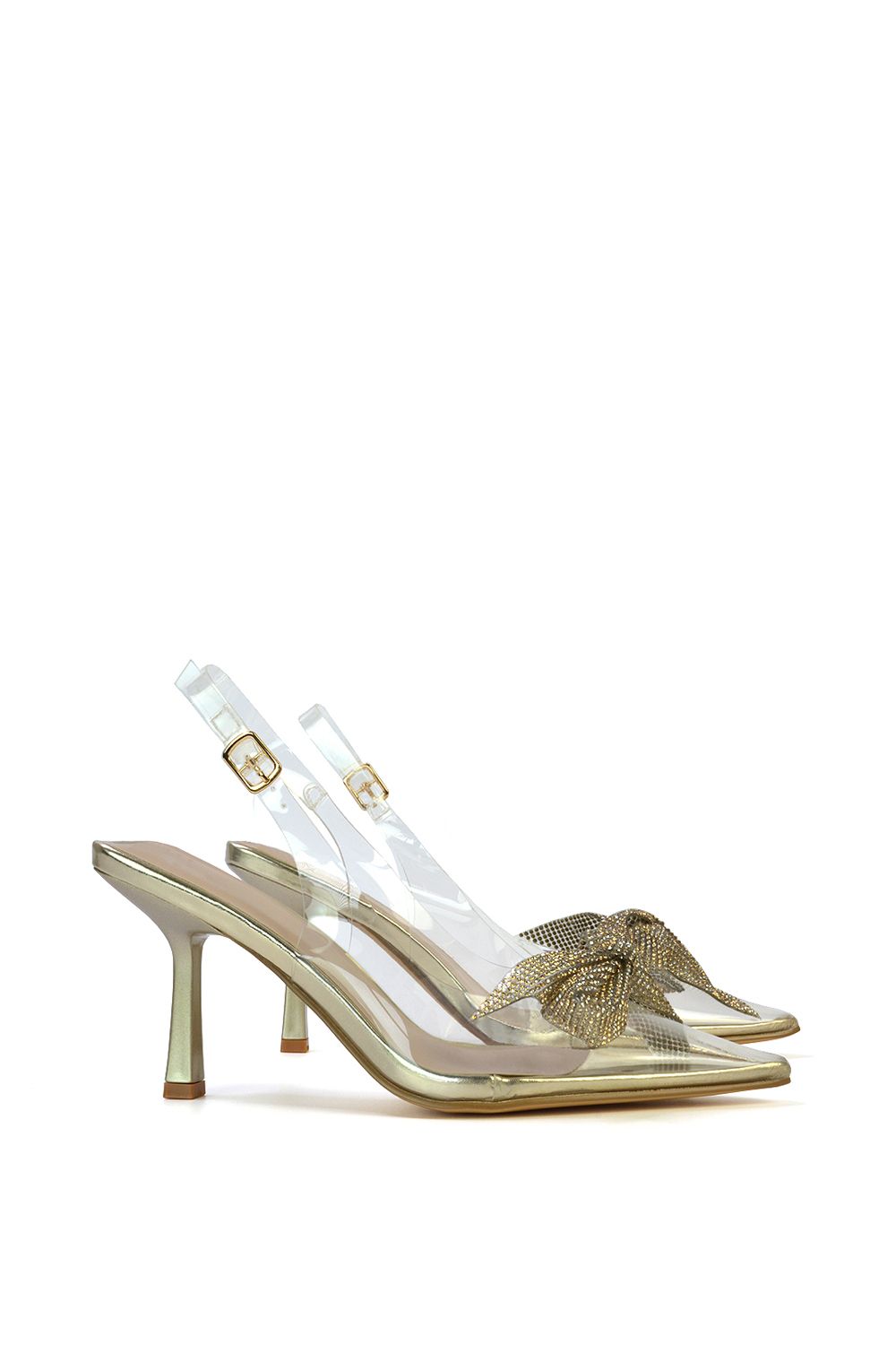 XY London 'Alaina' Perspex Slingback Stiletto Heel Court Shoes image 4