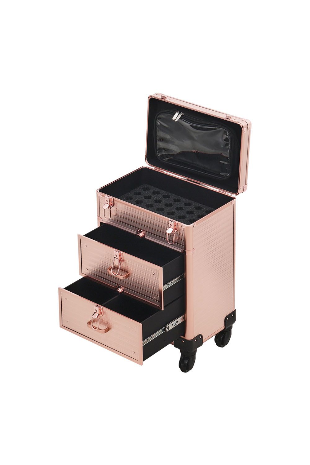 Living and Home 3 in 1 Portable Cosmetic Makeup Case Manicure Case image 5