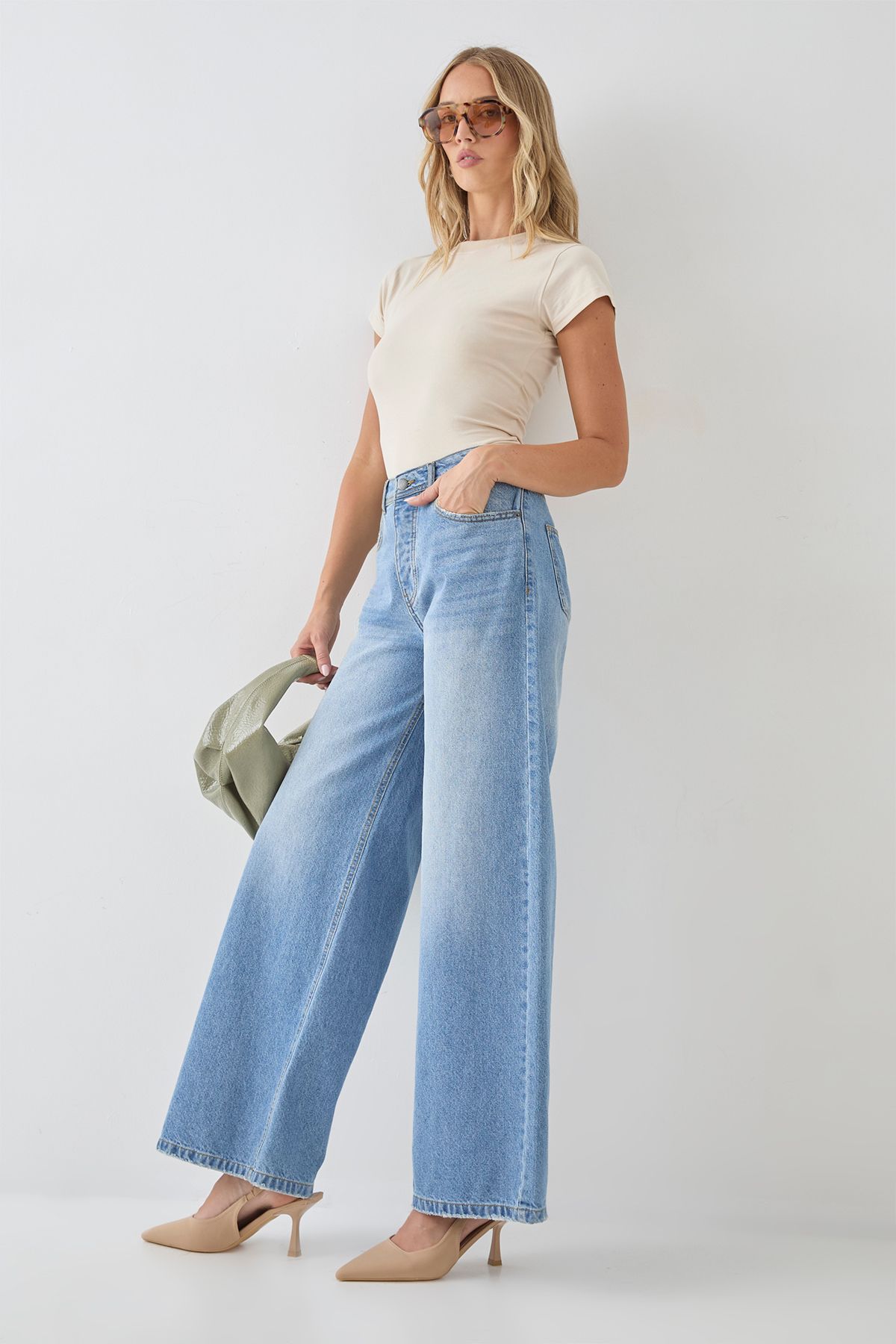 MissPap Faux Suede High Stiletto Heel Sling Back Court Shoes Natural image 2