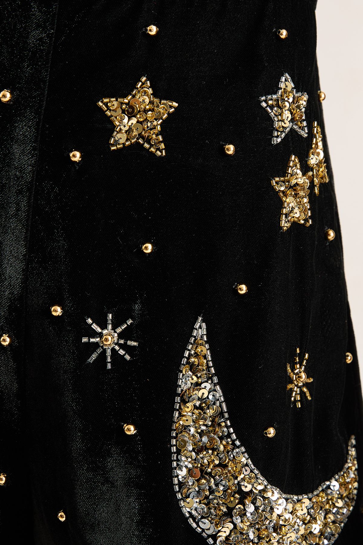 NastyGal Velvet Celestial Embellished Square Neck Jumpsuit Black image 5