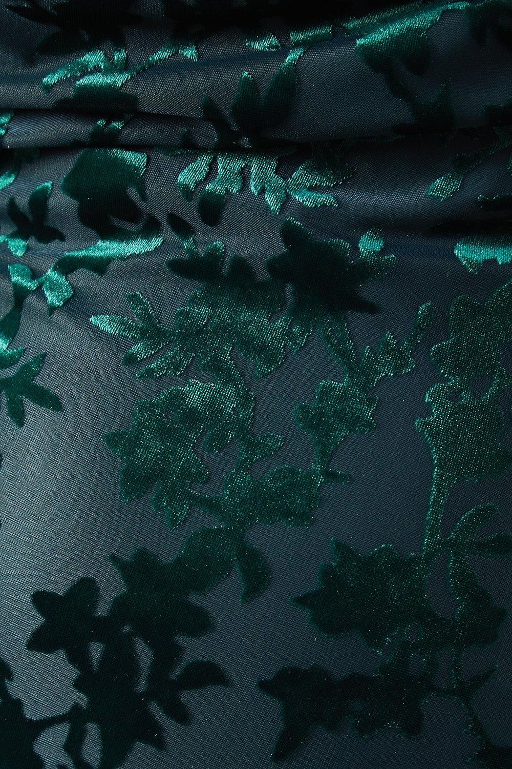 Warehouse Burnout Cami Strappy Slip Dress Teal image 5