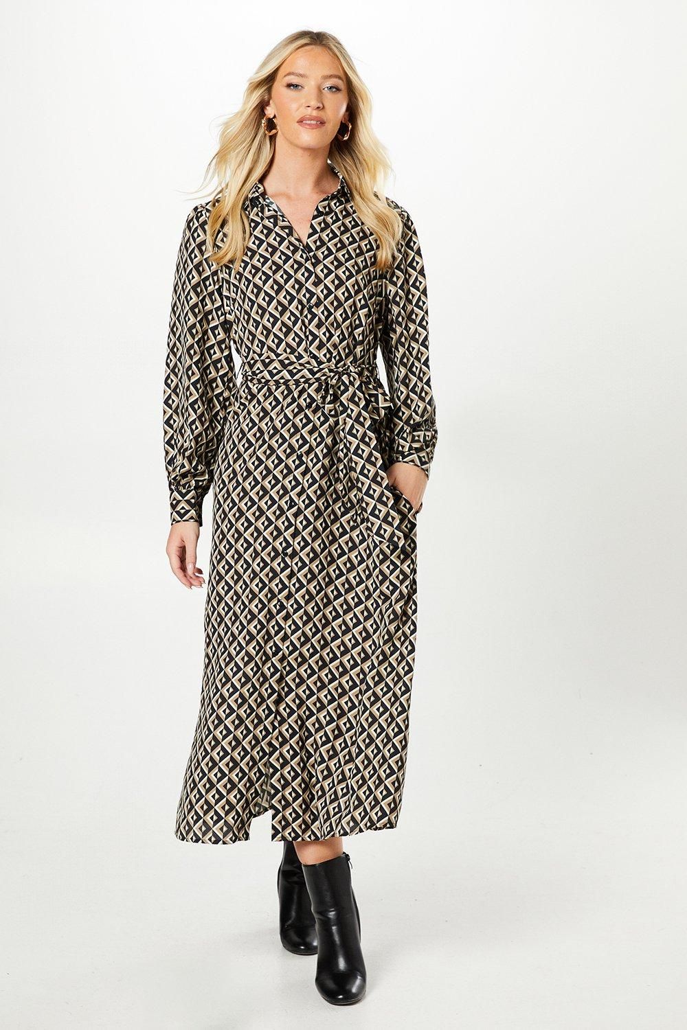 Dorothy Perkins Geo Midi Shirt Dress Geo image 1