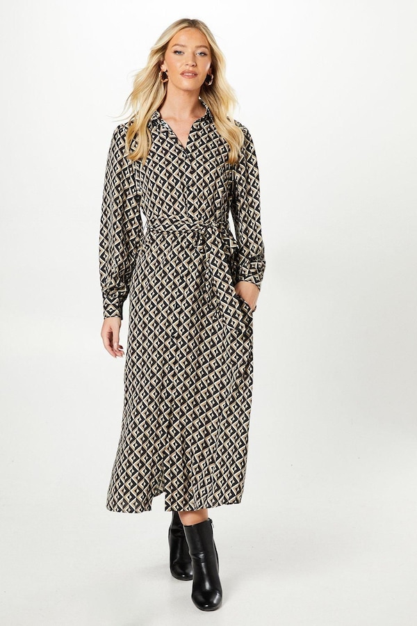 Dorothy Perkins Geo Midi Shirt Dress Geo