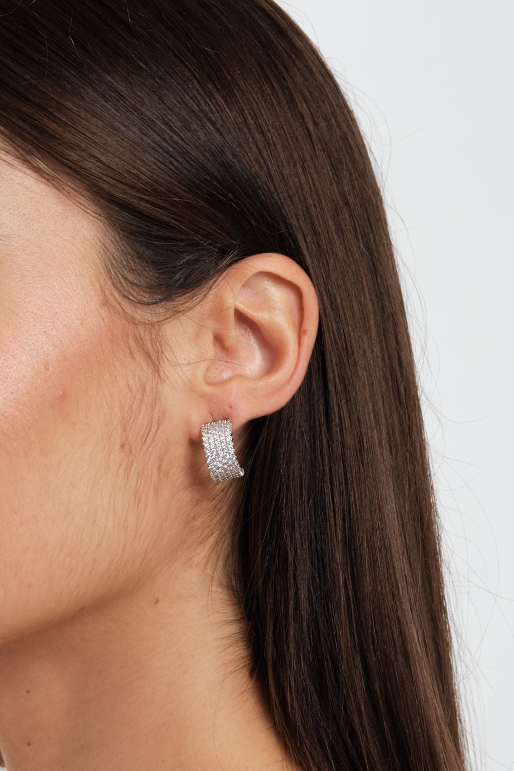 Jon Richard Crystal Pave Hoop Earrings image 3