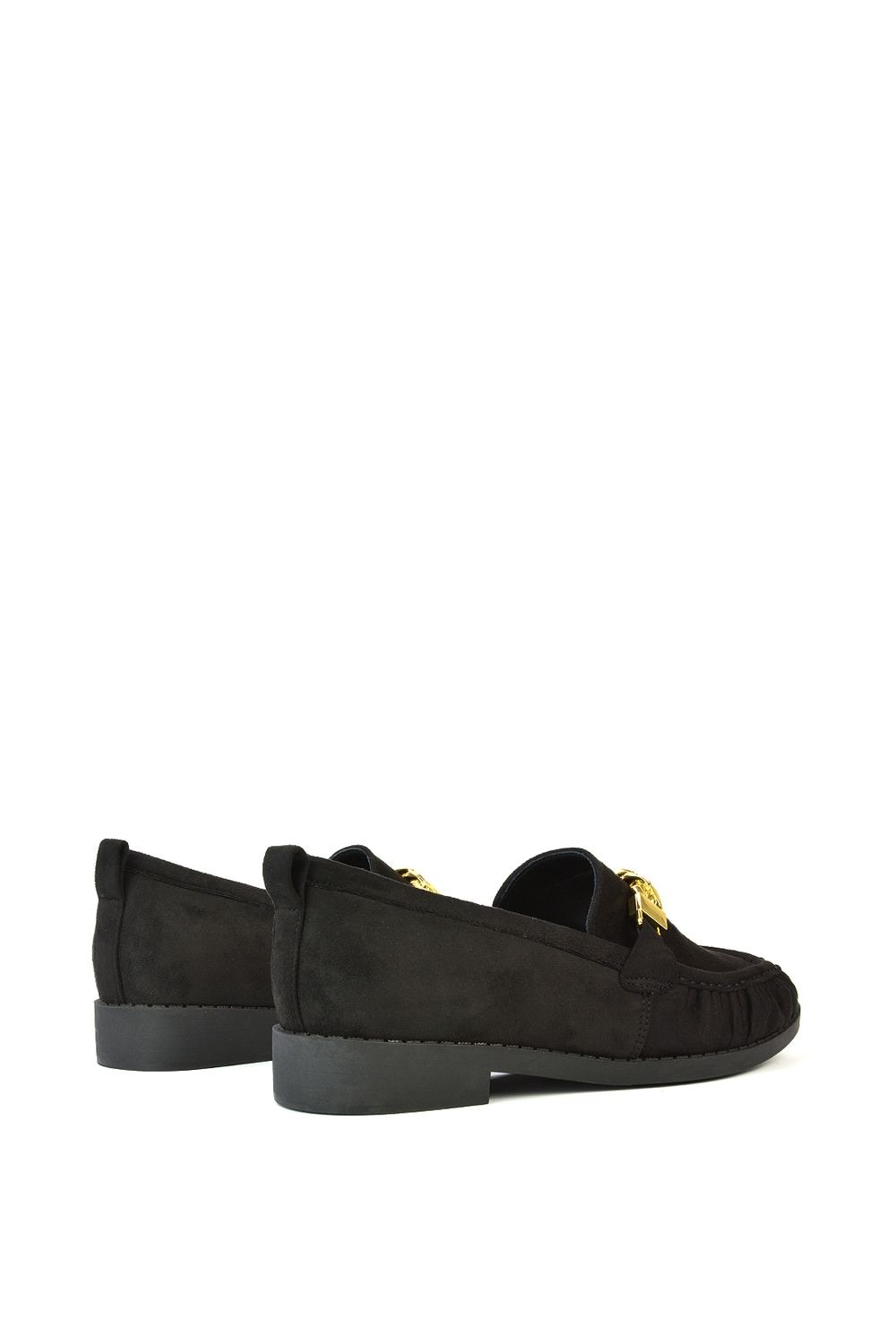 XY London 'Heidi' Chain Detail Ruched Loafer Back to School Shoes image 4