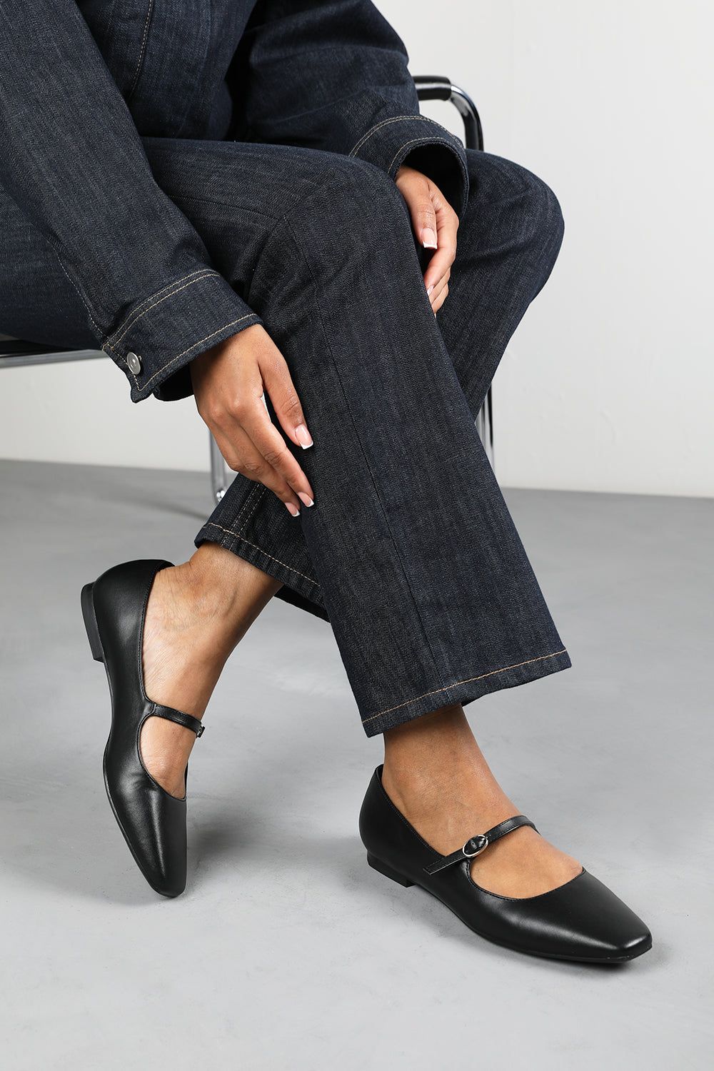 Where's That From 'Jordan' Wide Fit Mary Jane Flats With Buckle Strap Suede image 1