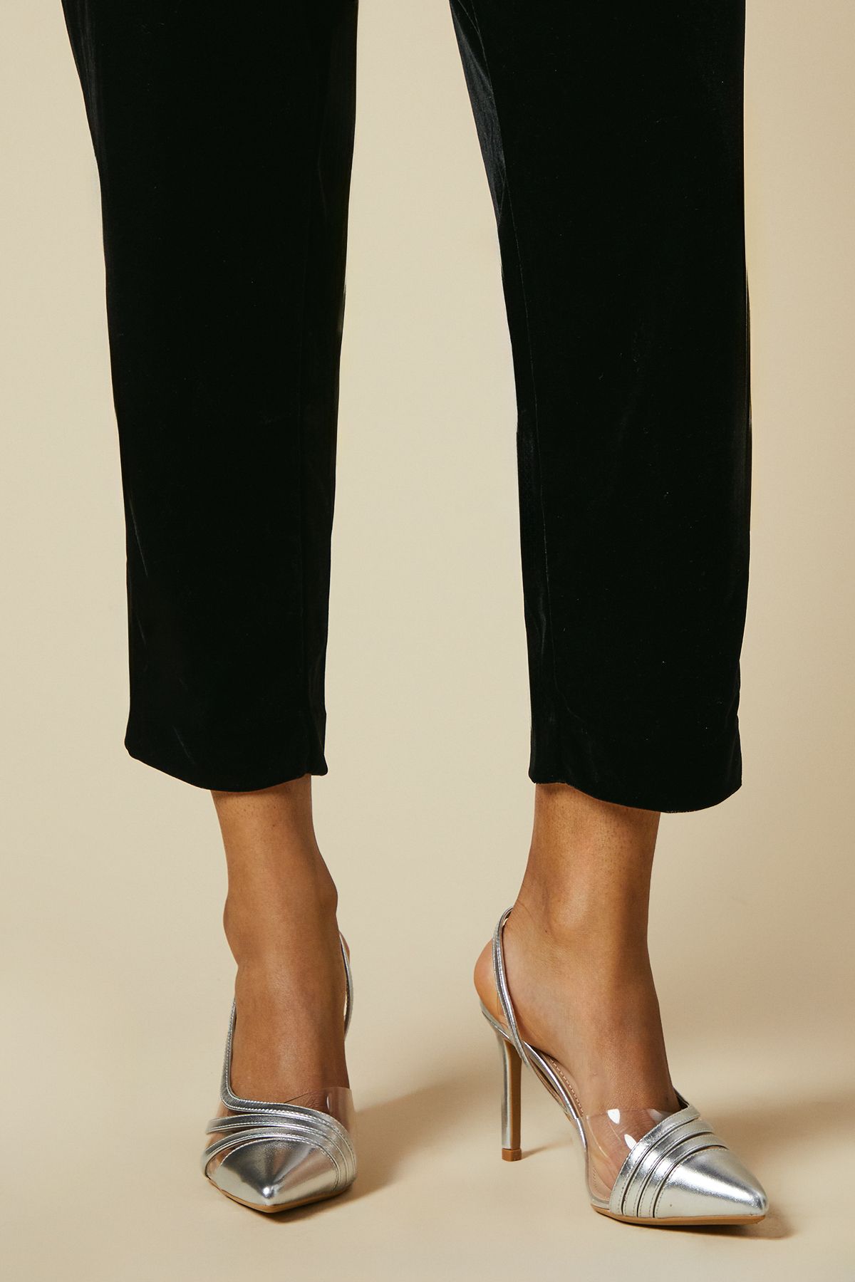 Dorothy Perkins Wide Fit Detroit Slingback Court Shoes Silver