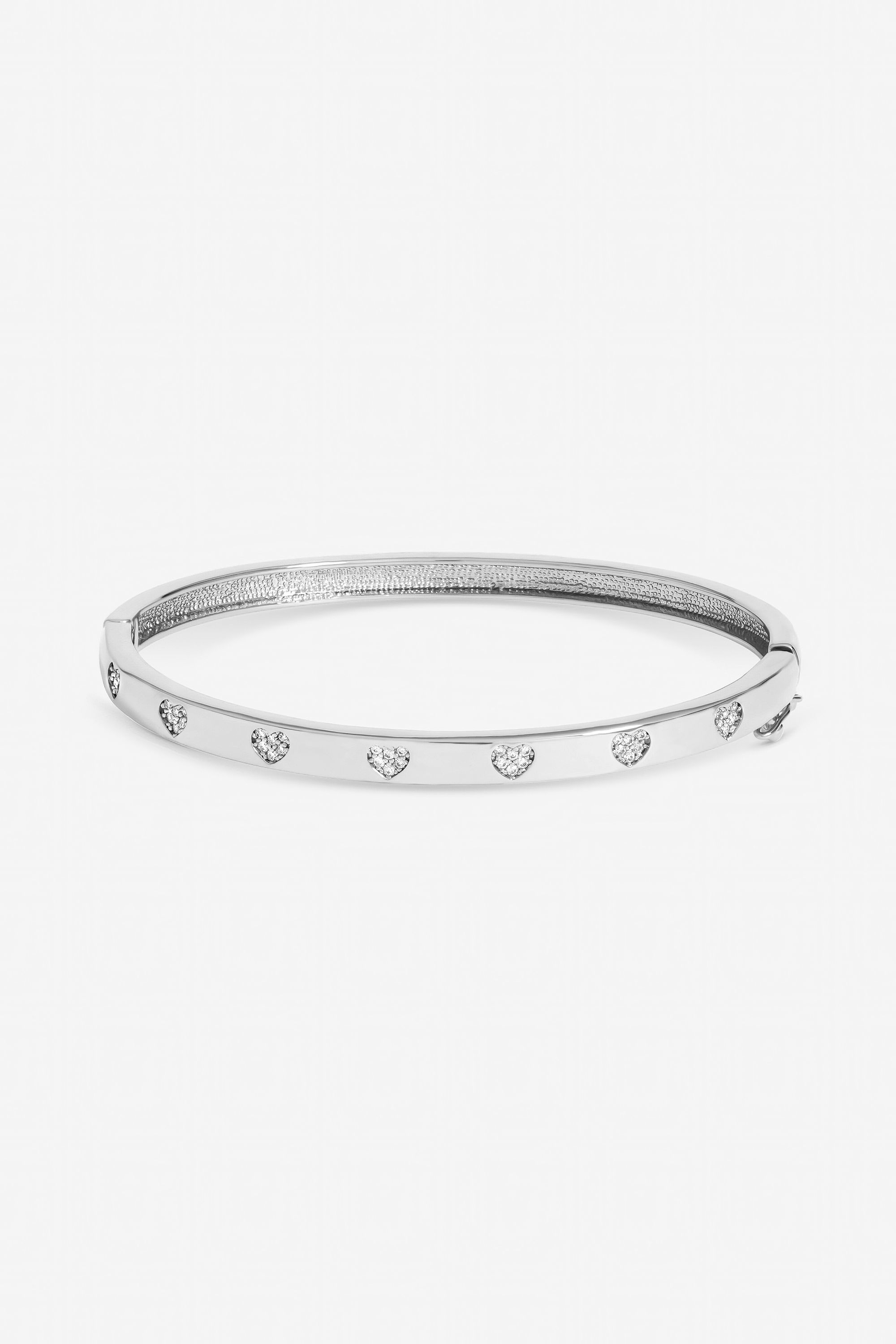Jon Richard Silver Plated and Crystal Heart Bangle