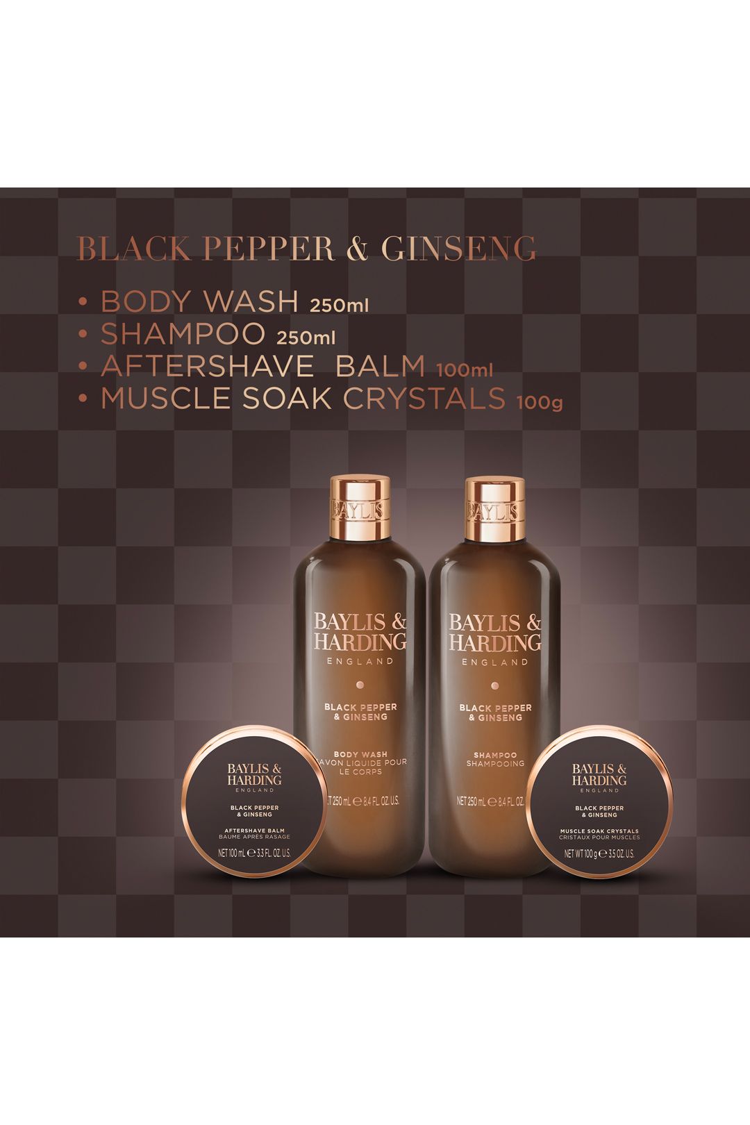Baylis & Harding Black Pepper & Ginseng Men's Luxury Bath Kit Gift Set Multi image 4
