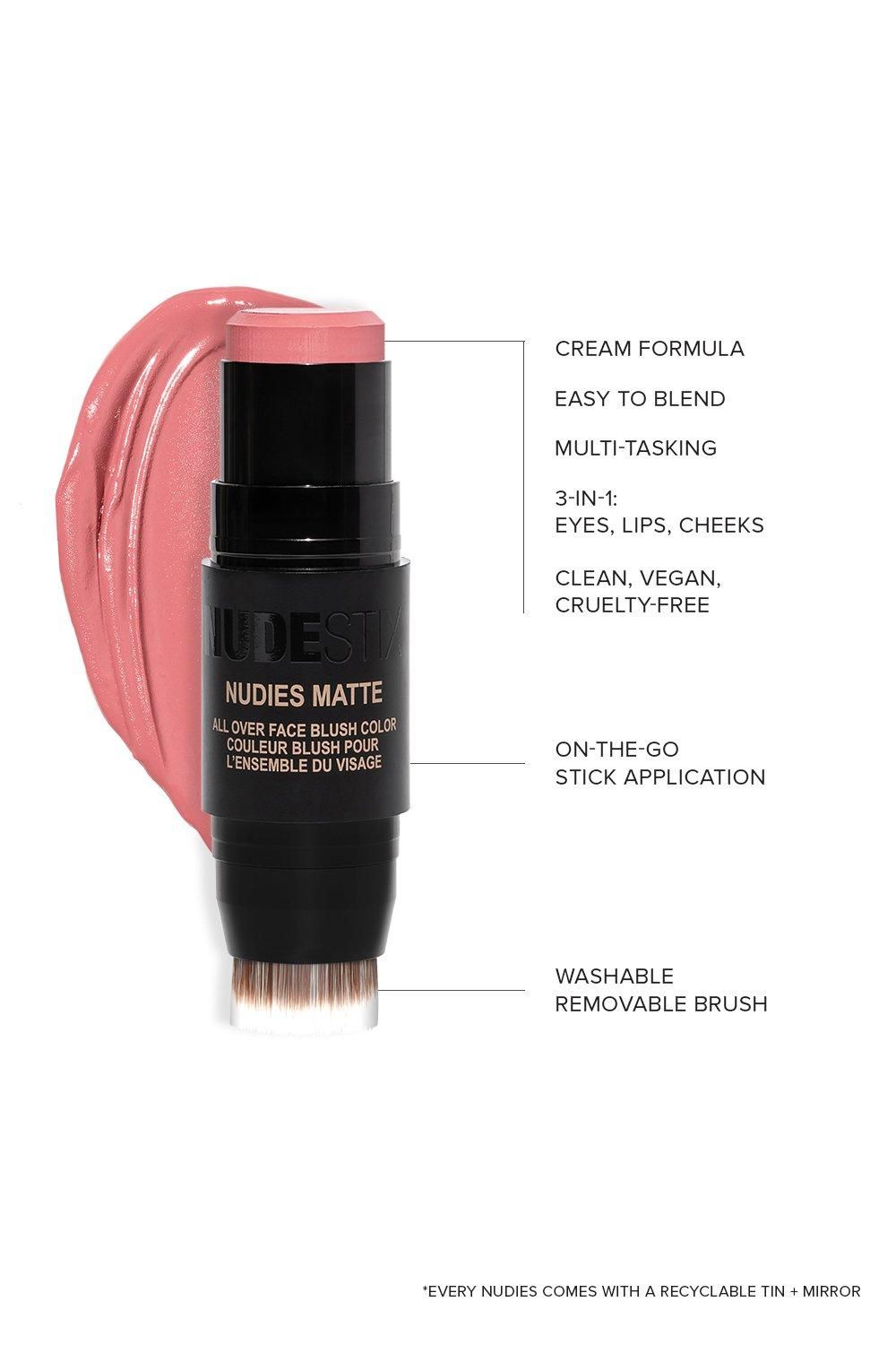 Nudestix Nudies All Over Face Matte Blush Sunkissed Pink image 8